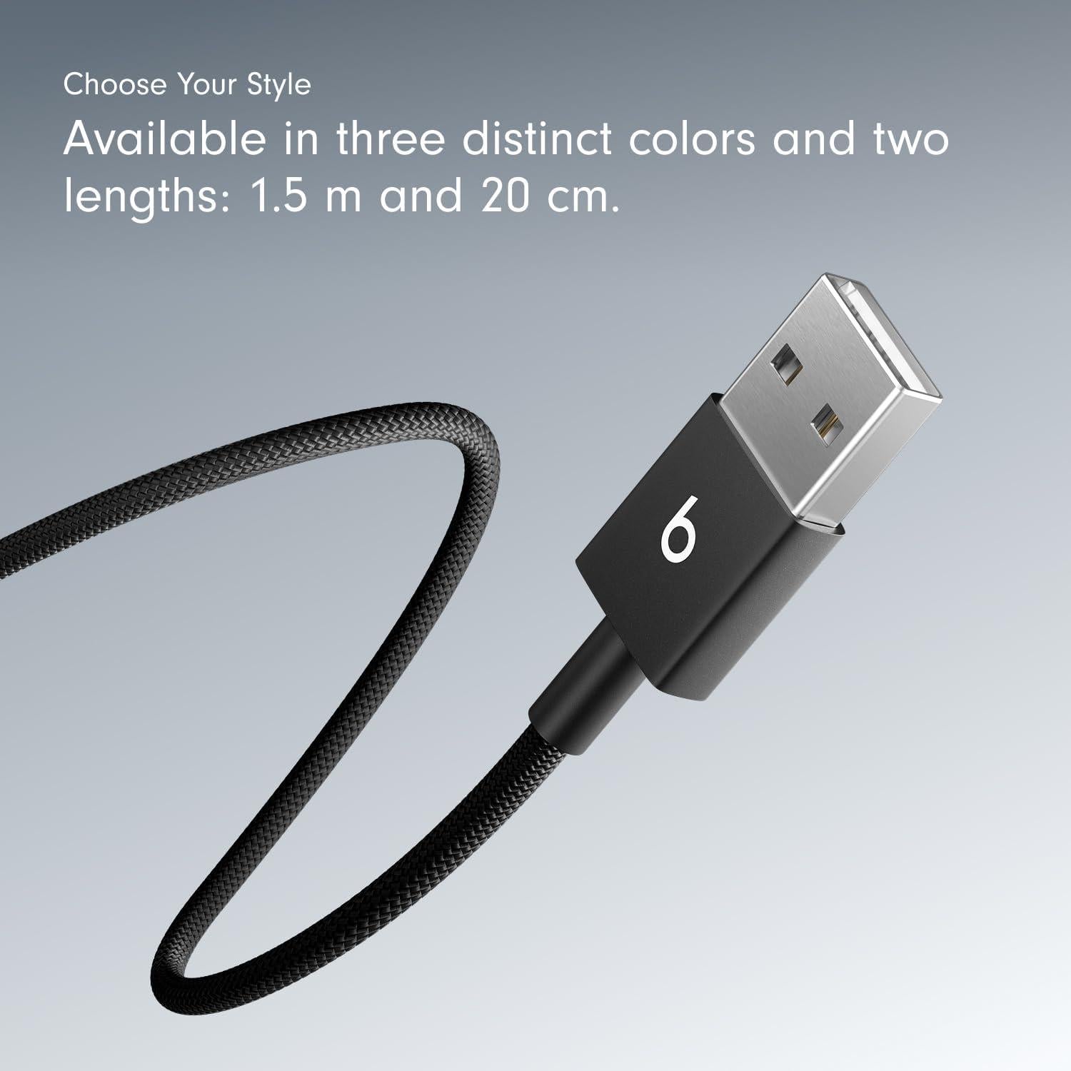 Cable USB-A a USB-C Beats 1.5 m Carga Rápida Duradero