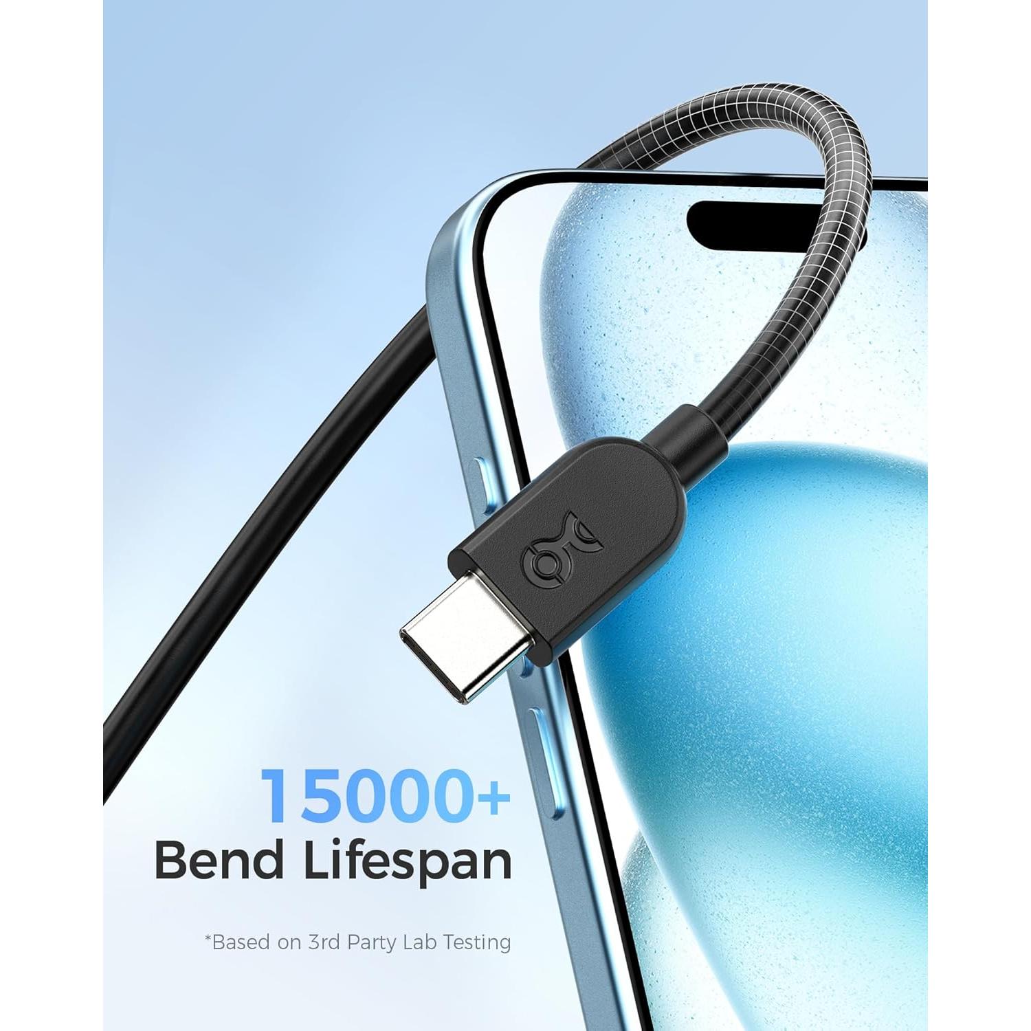 Cable de Carga USB-C 1.83m Cable Matters 60W Negro