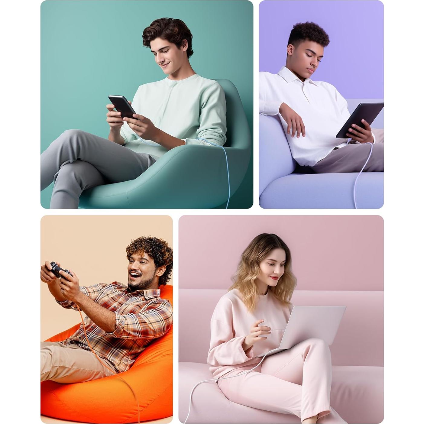 Cable de Carga USB-C 1.83m Cable Matters 60W Negro