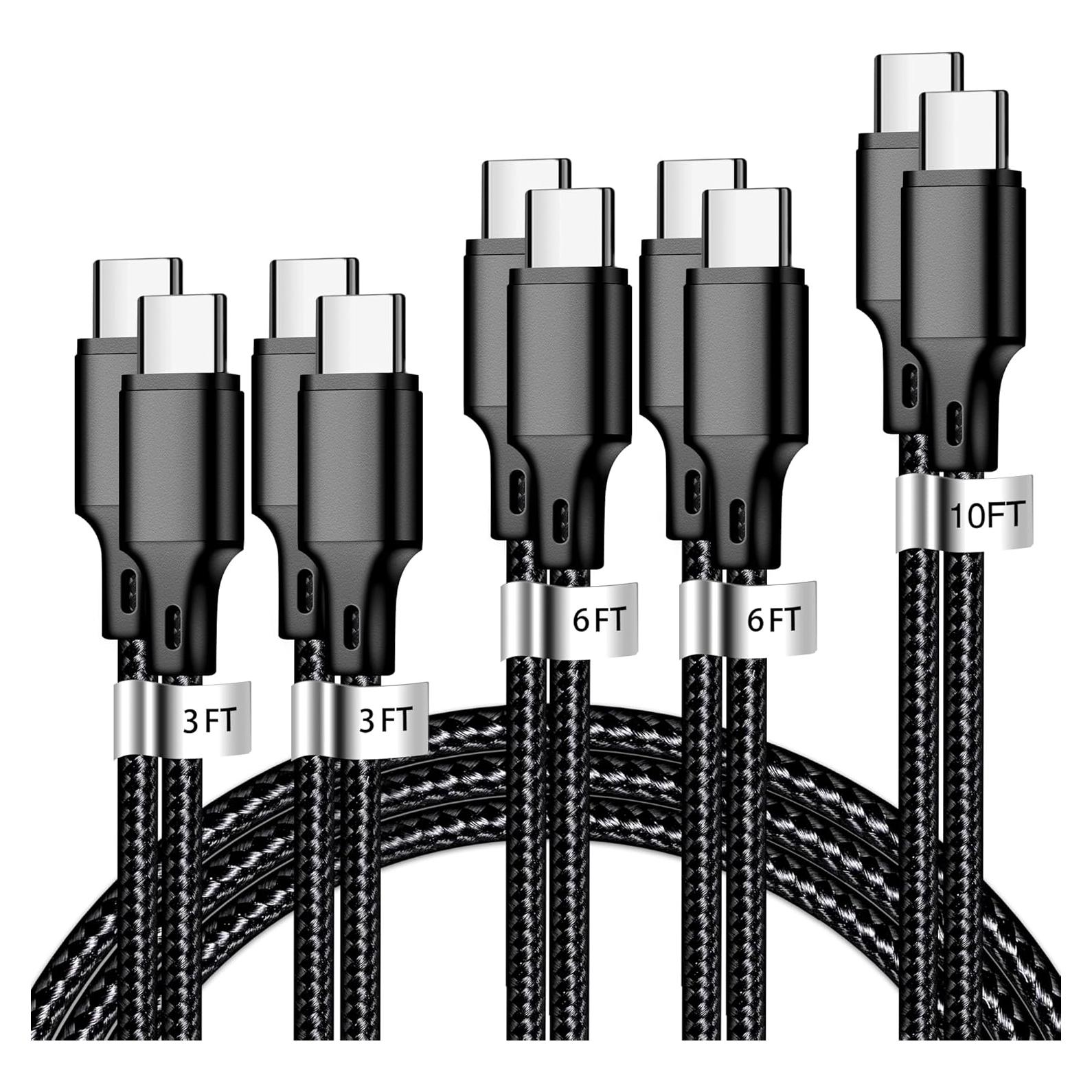 Cable de carga USB C a USB C Cugunu 5 piezas 0.91-3.05 m