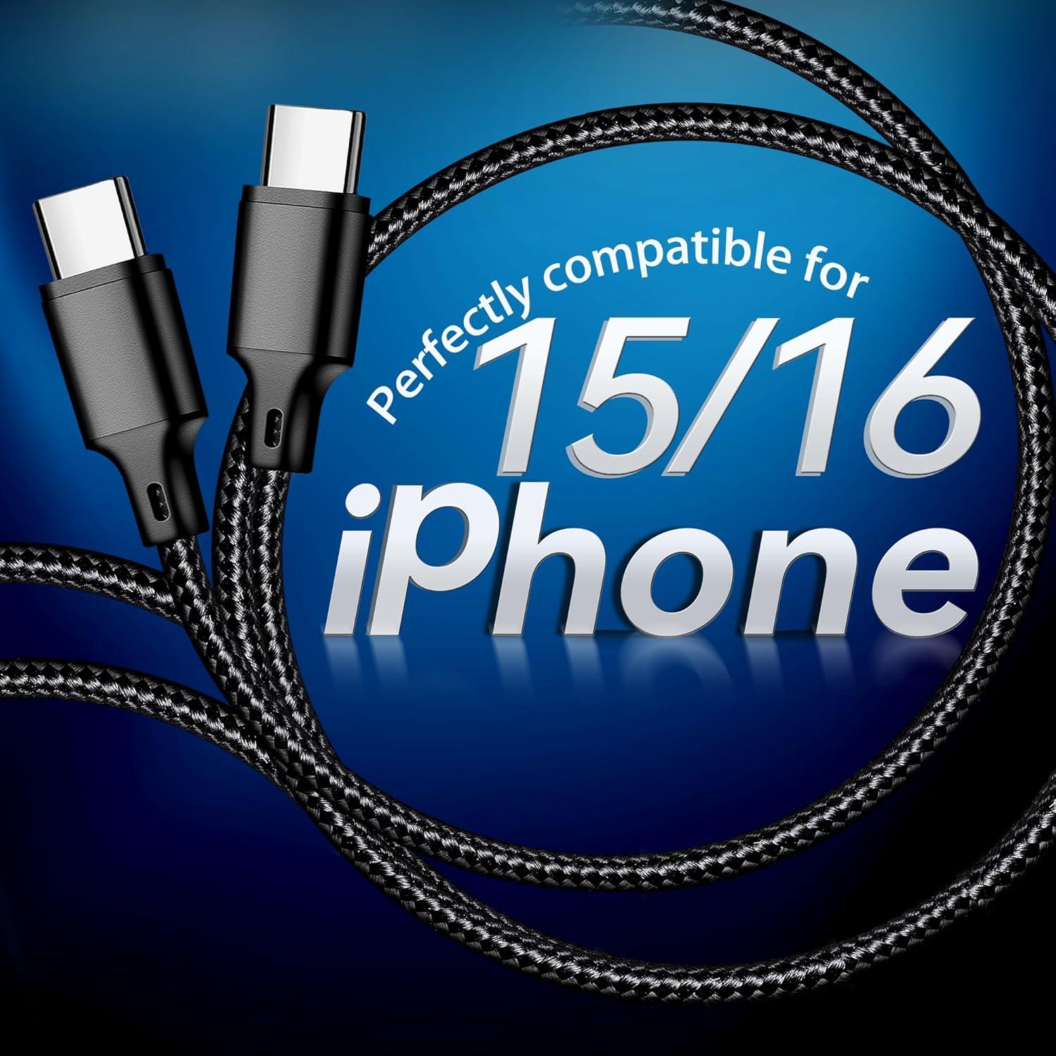 Cable de carga USB C a USB C Cugunu 5 piezas 0.91-3.05 m