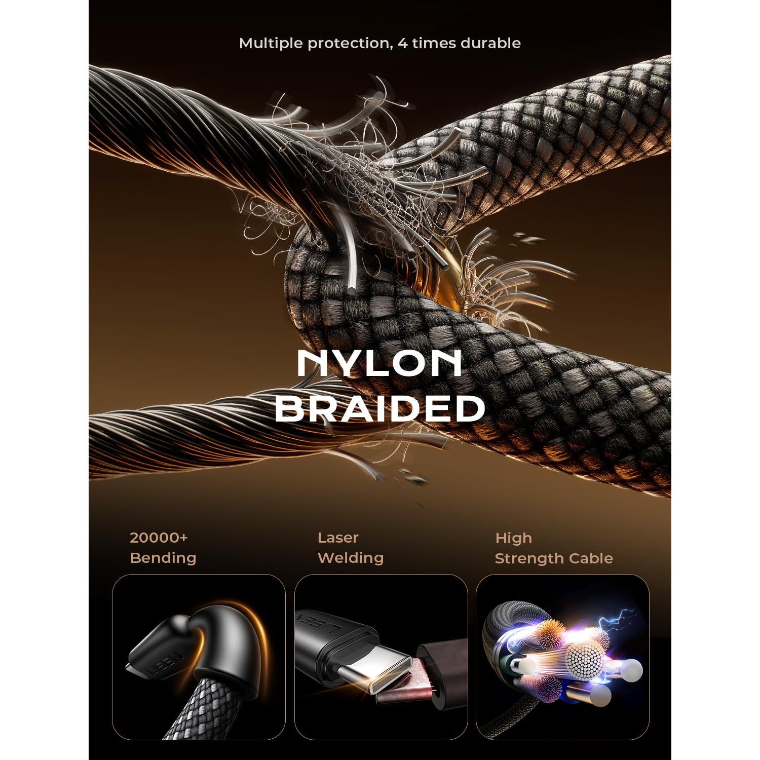 Cable USB C 4 en 1 LISEN 60W [2x2M, 2x0.4M] Carga Rápida