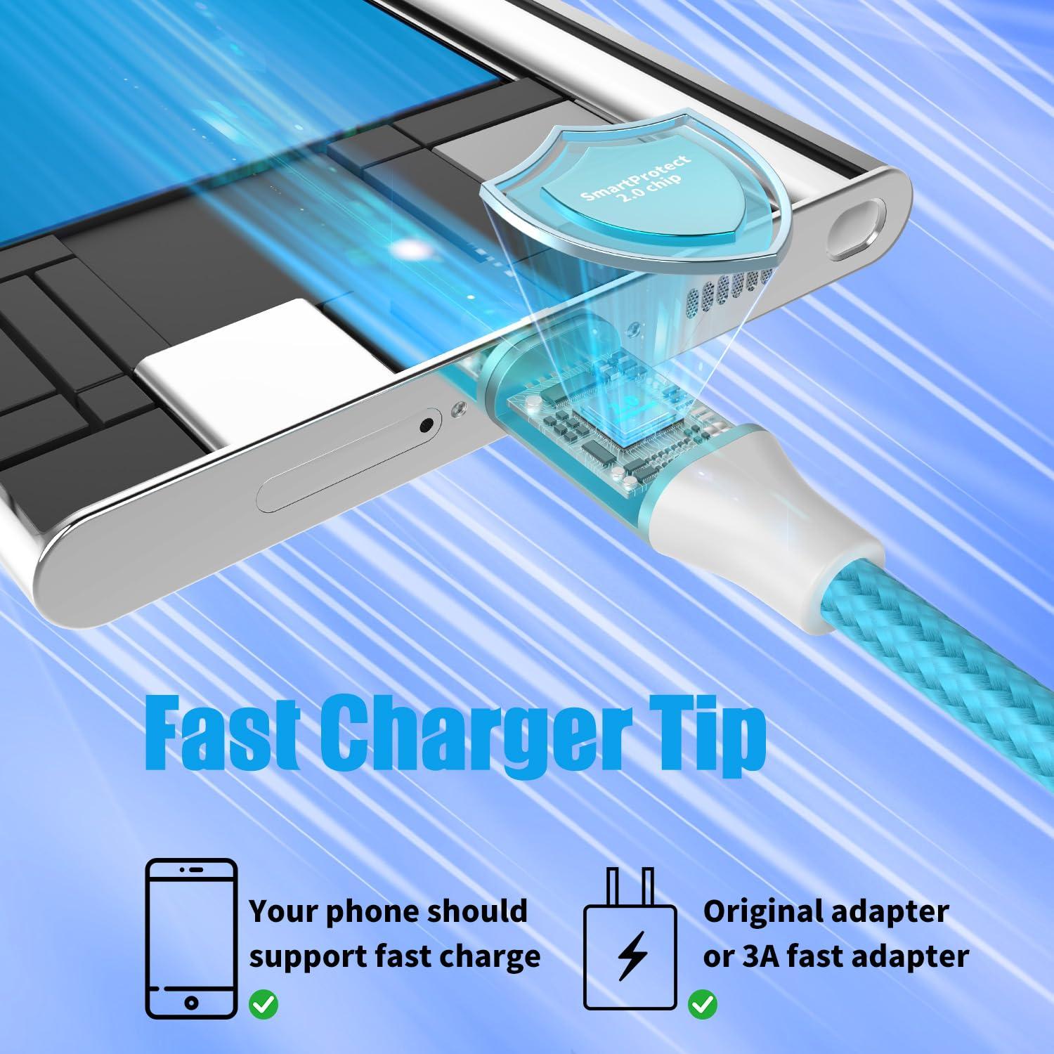 Paquete de 6 Cables USB-C FDNVKTT Carga Rápida 0.91-3.05m