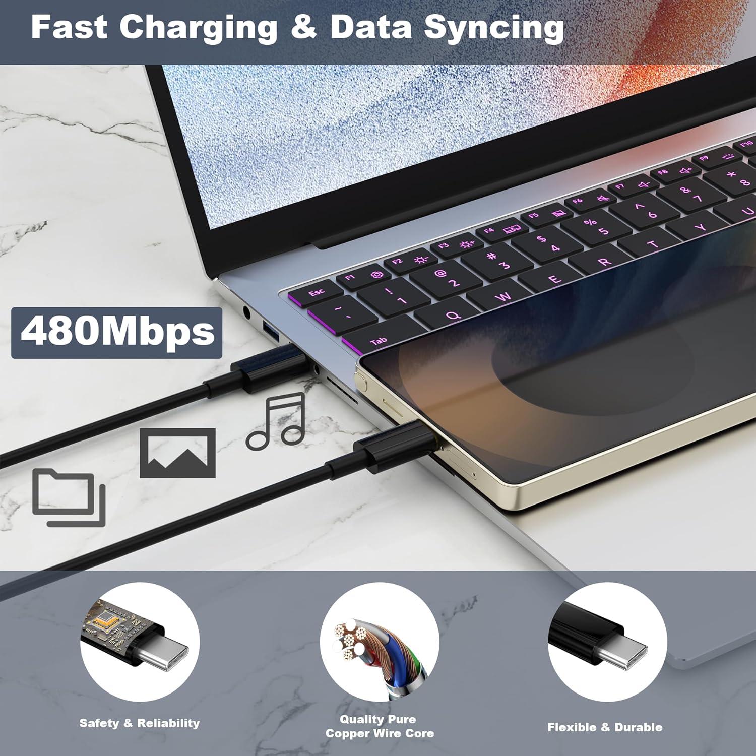 Cargador Rápido 45W NIUBIL USB-C Doble Puerto + Cable 10FT