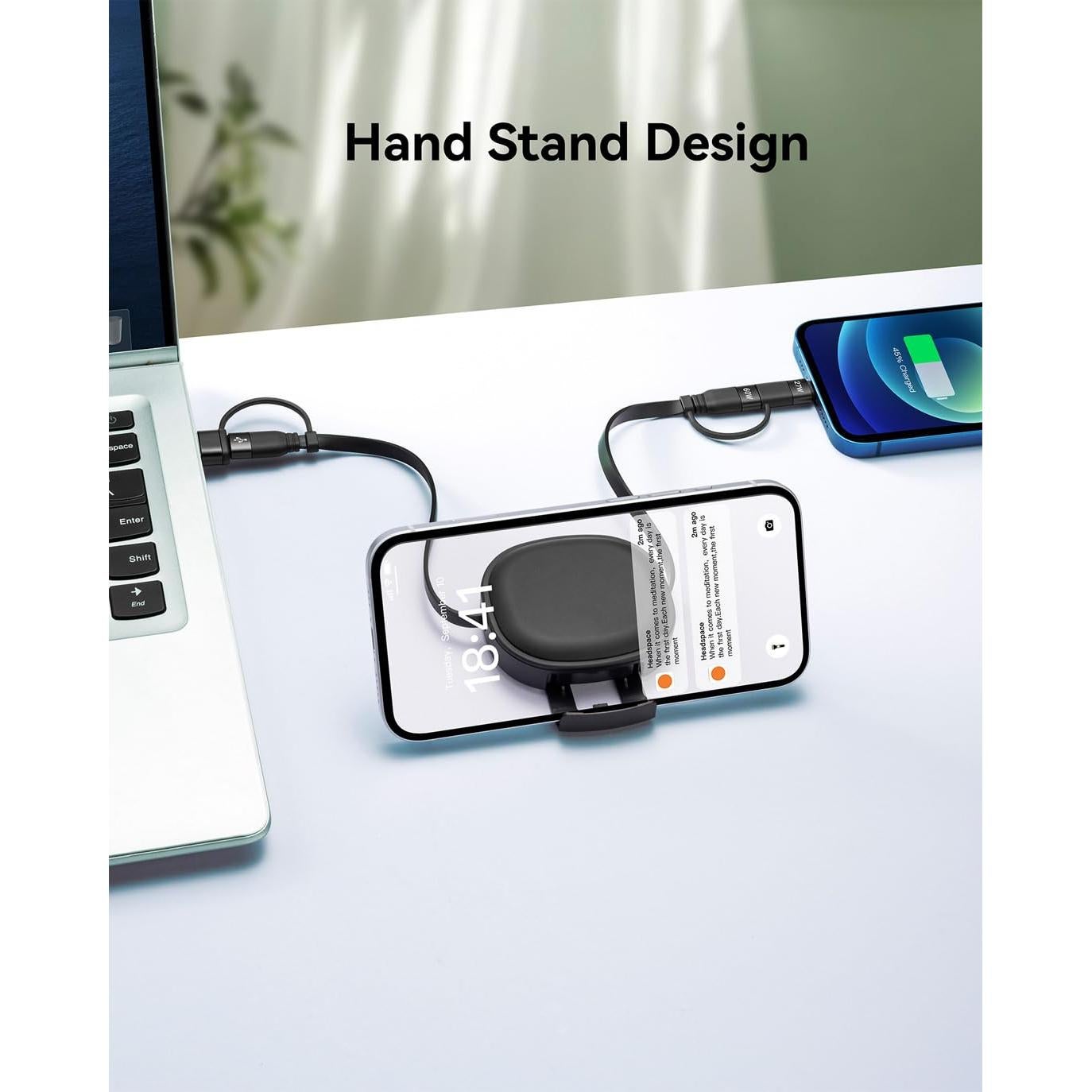 Cable de Carga Múltiple MINLU 5 en 1 Retráctil 60W USB-C