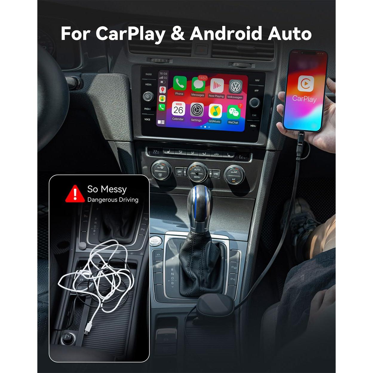 Cable de Carga Múltiple MINLU 5 en 1 Retráctil 60W USB-C