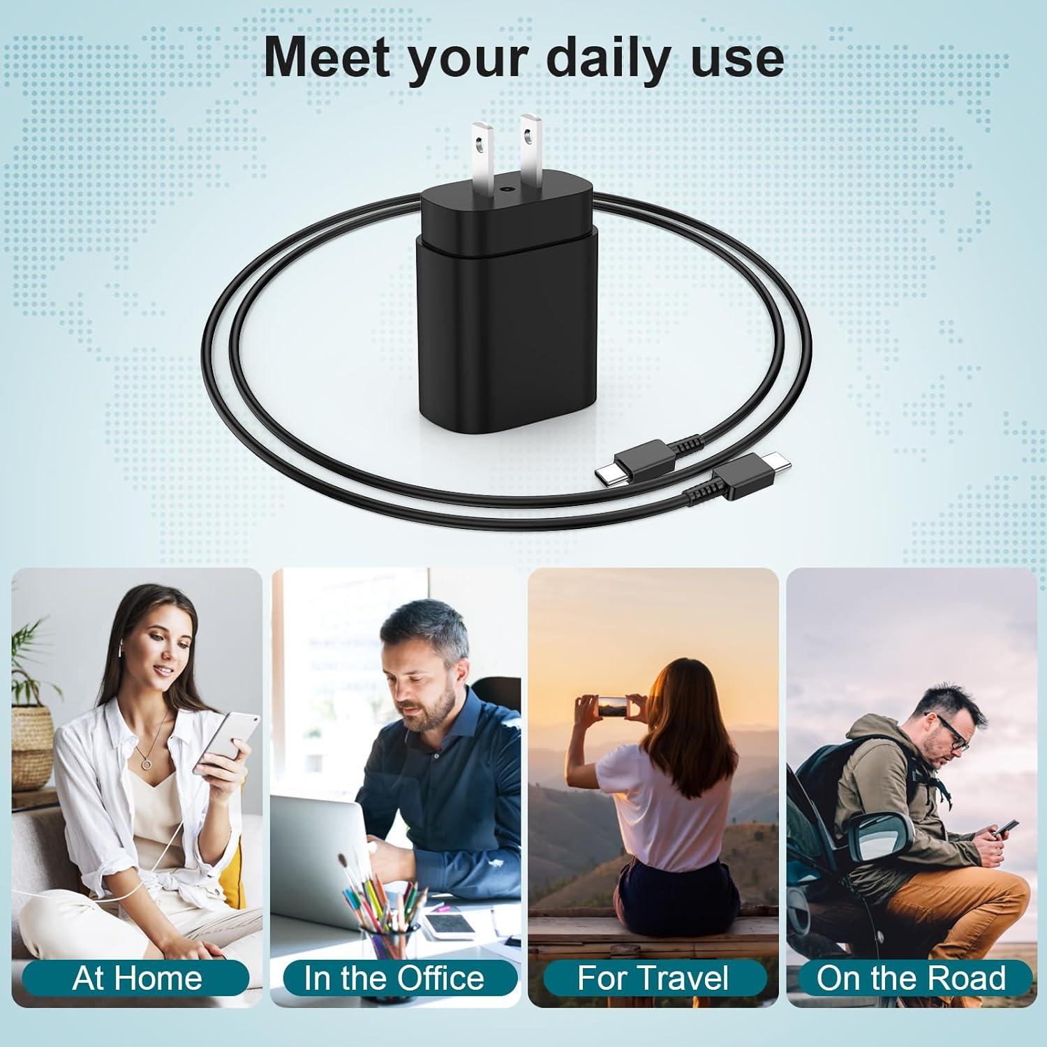 Cargador Rápido 25W Samsung Galaxy Tipo C + Cable 10 pies