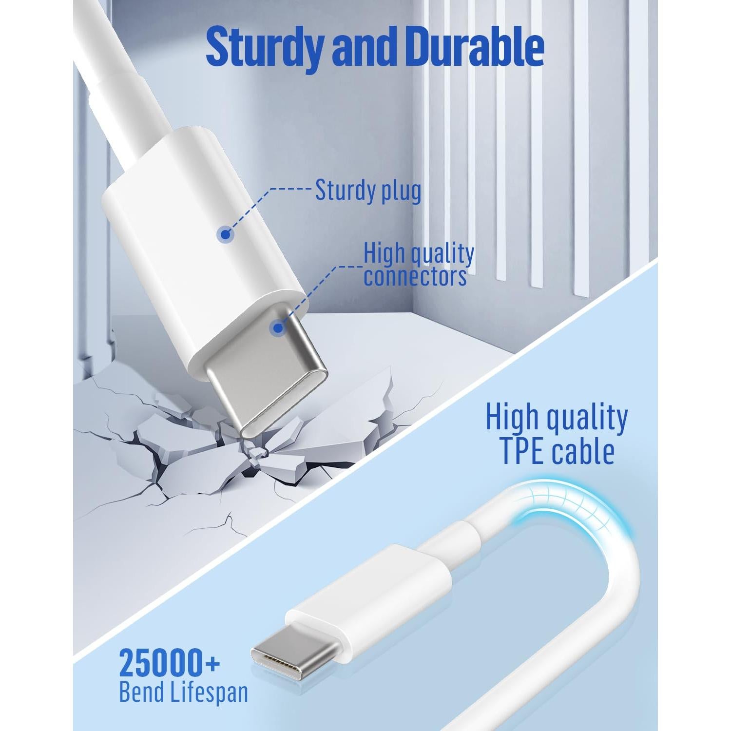 Cable Carplay USB A a USB C XIAWAO 3FT 2Pack para iPhone y iPad