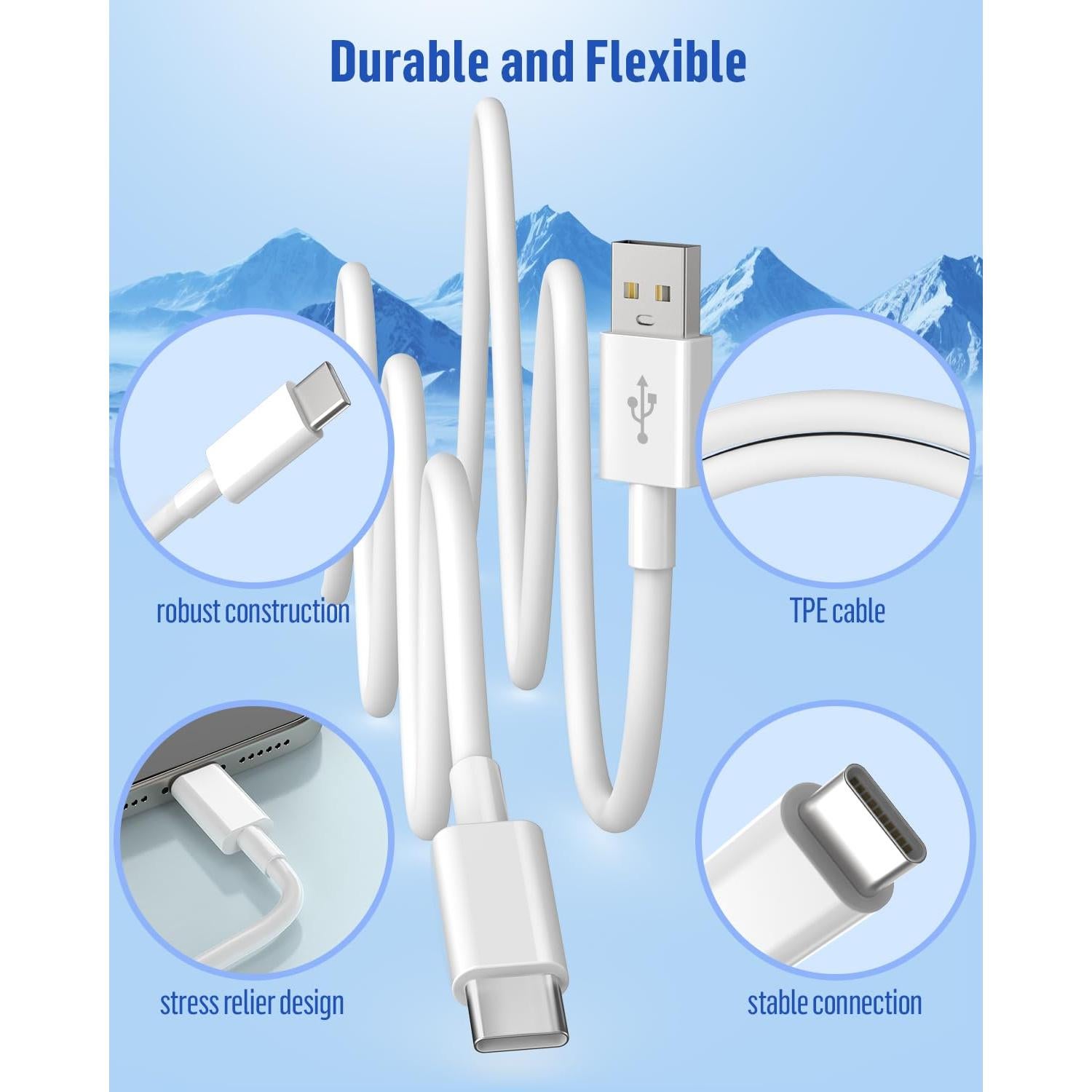 Cable Carplay USB A a USB C XIAWAO 3FT 2Pack para iPhone y iPad