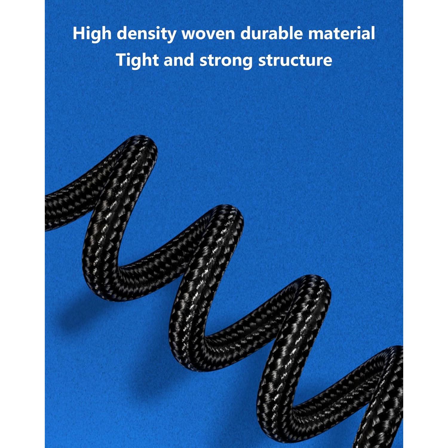 Paquete 5 Cables USB C 60W Nylon Trenzado 1.01m a 3.05m