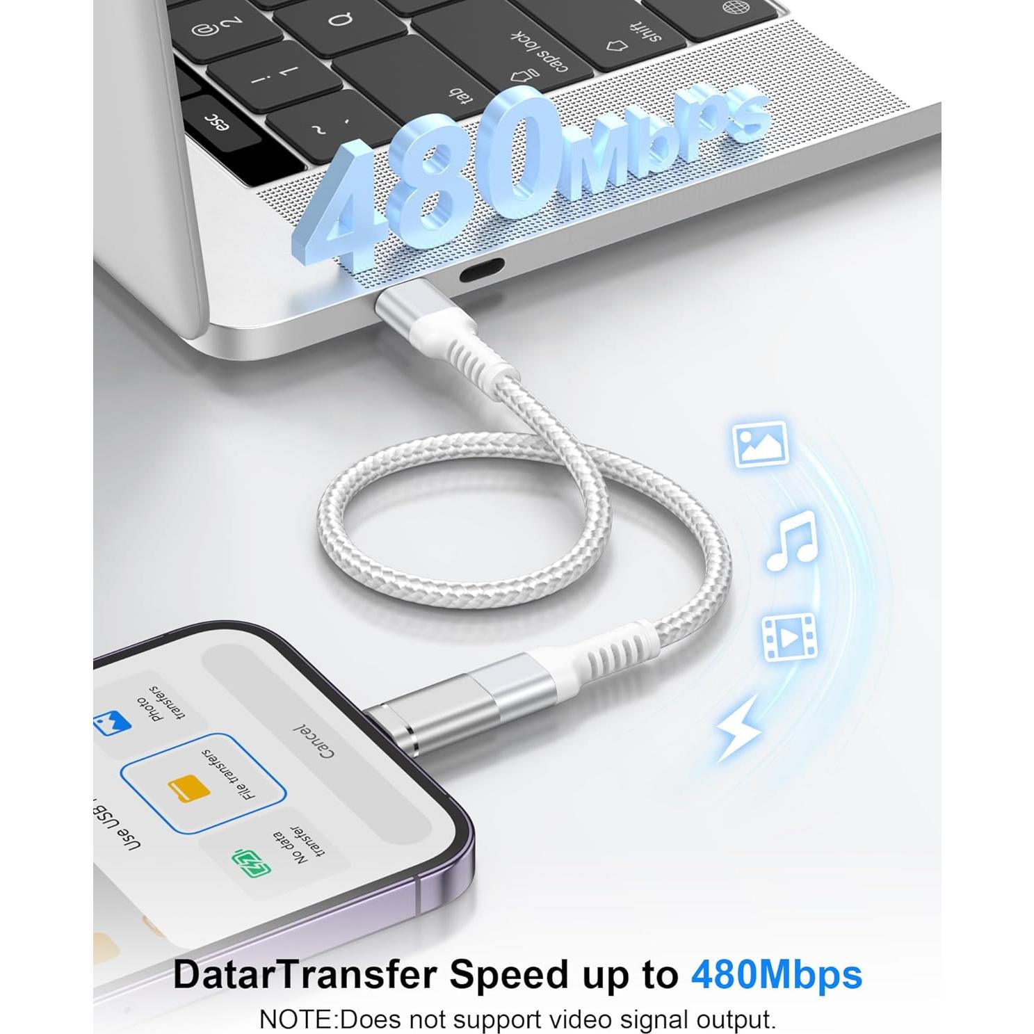 Adaptador USB C a Lightning Haoano 4Pack - Carga Rápida 10W