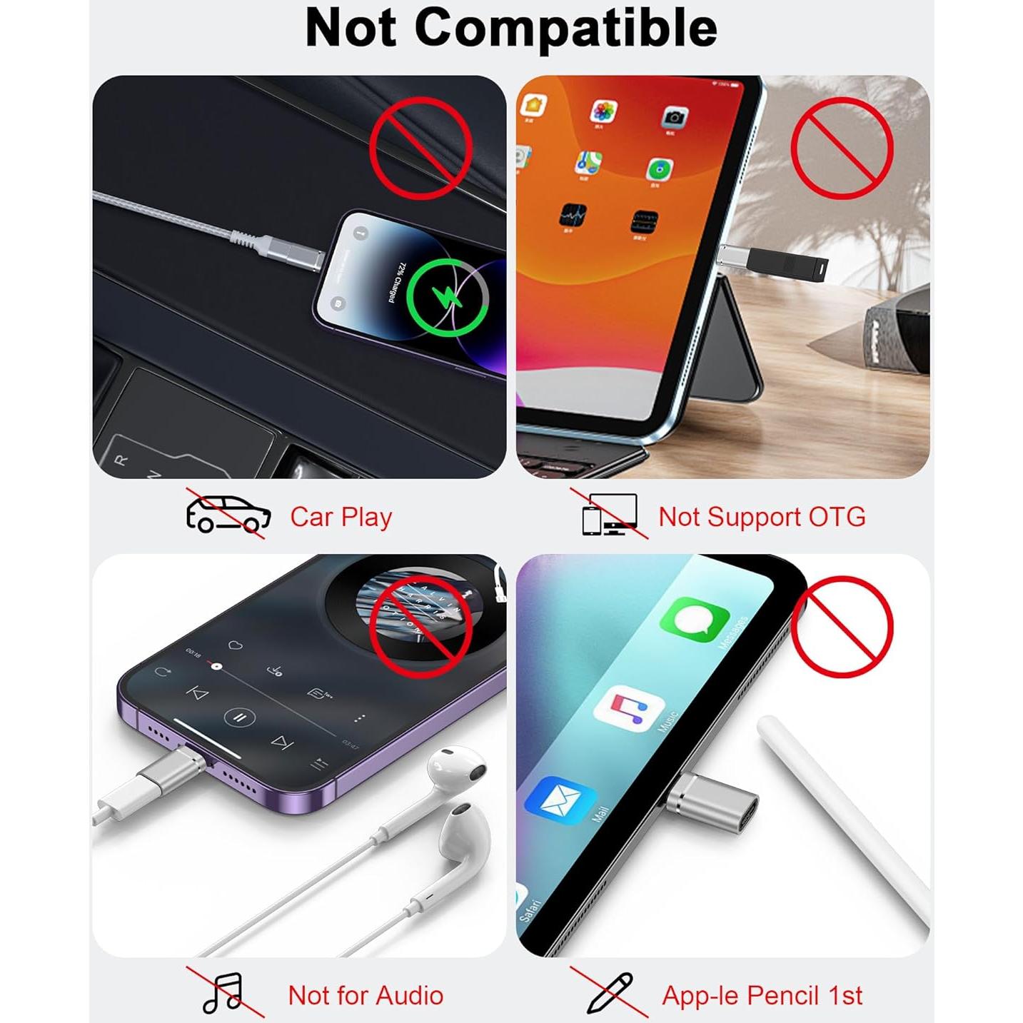 Adaptador USB C a Lightning Haoano 4Pack - Carga Rápida 10W