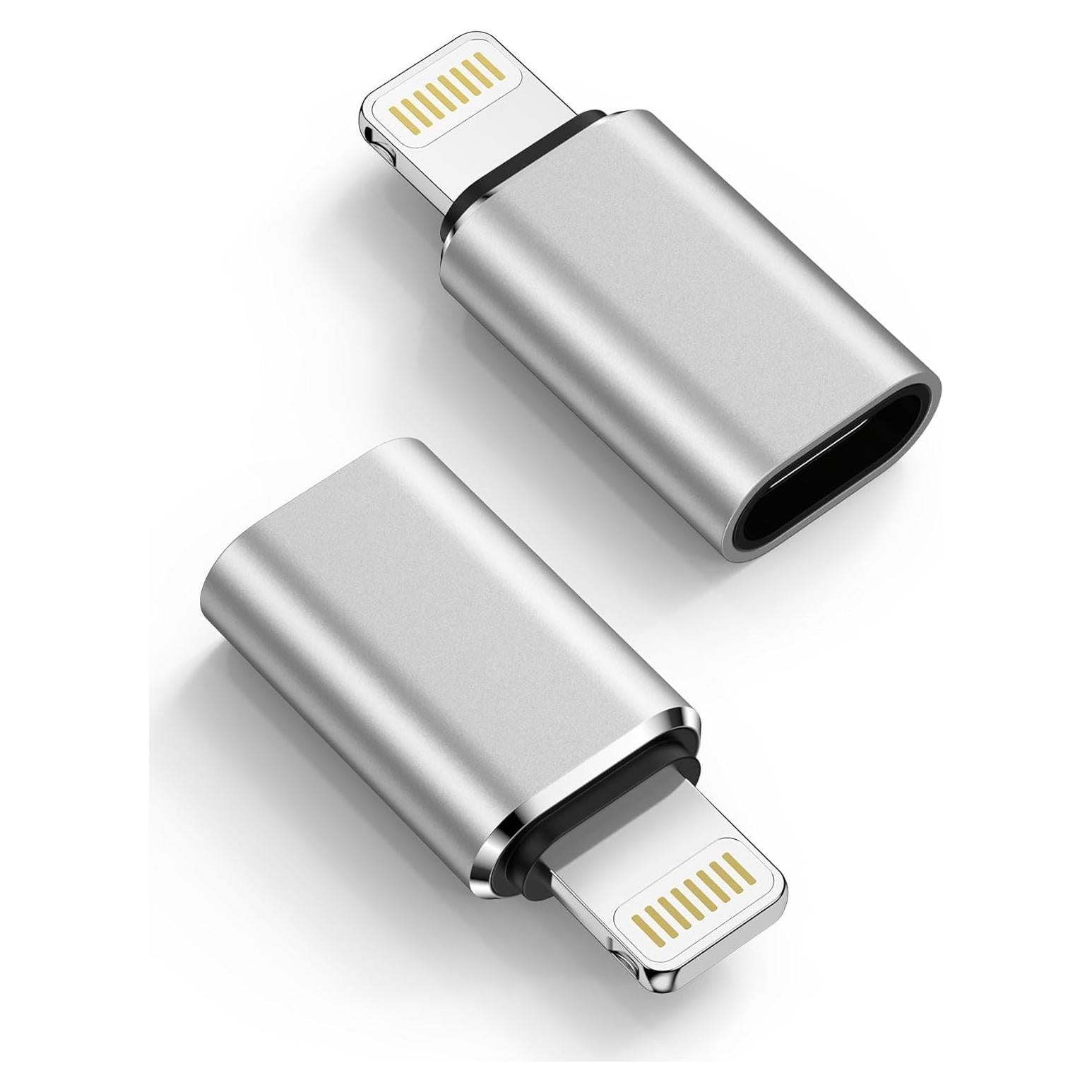 [2-Pack] USB C to Lightning Adapter, Type C to Lightning Adapter Support PD Fast Charging & Data Sync – Compatible with iPhone 14/13/12/11/X/XR Pro, iPad, AirPods – Not for Audio/OTG