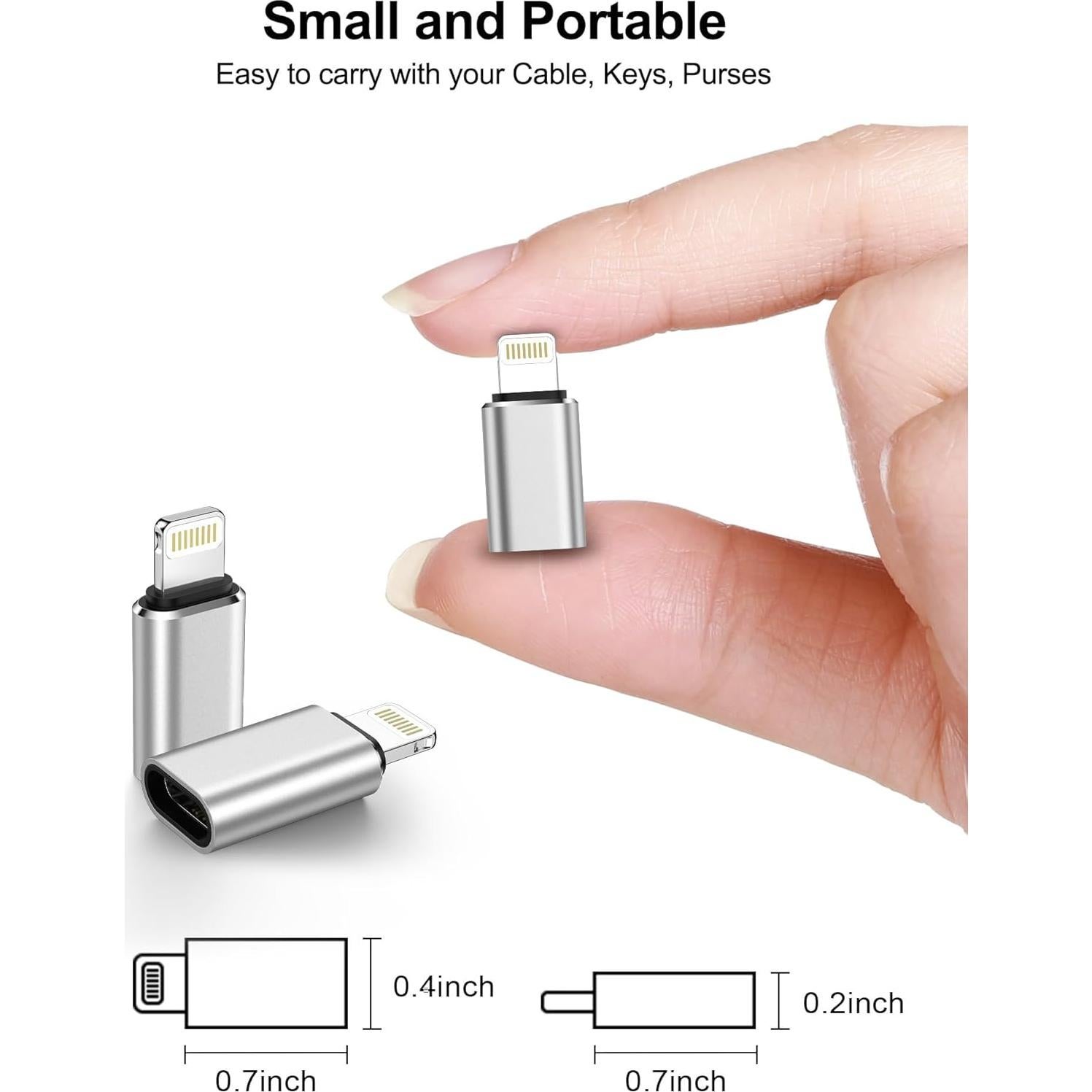 [2-Pack] USB C to Lightning Adapter, Type C to Lightning Adapter Support PD Fast Charging & Data Sync – Compatible with iPhone 14/13/12/11/X/XR Pro, iPad, AirPods – Not for Audio/OTG