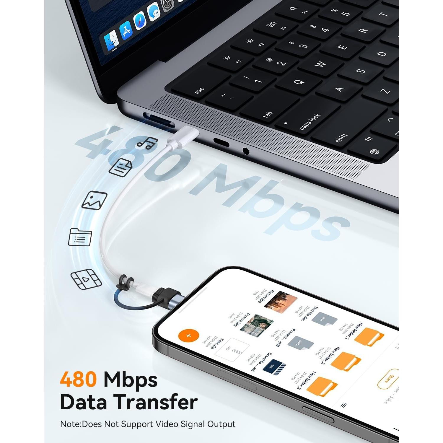 Adaptador Lightning a USB C Temdan 4 Pack para iPhone 15-17