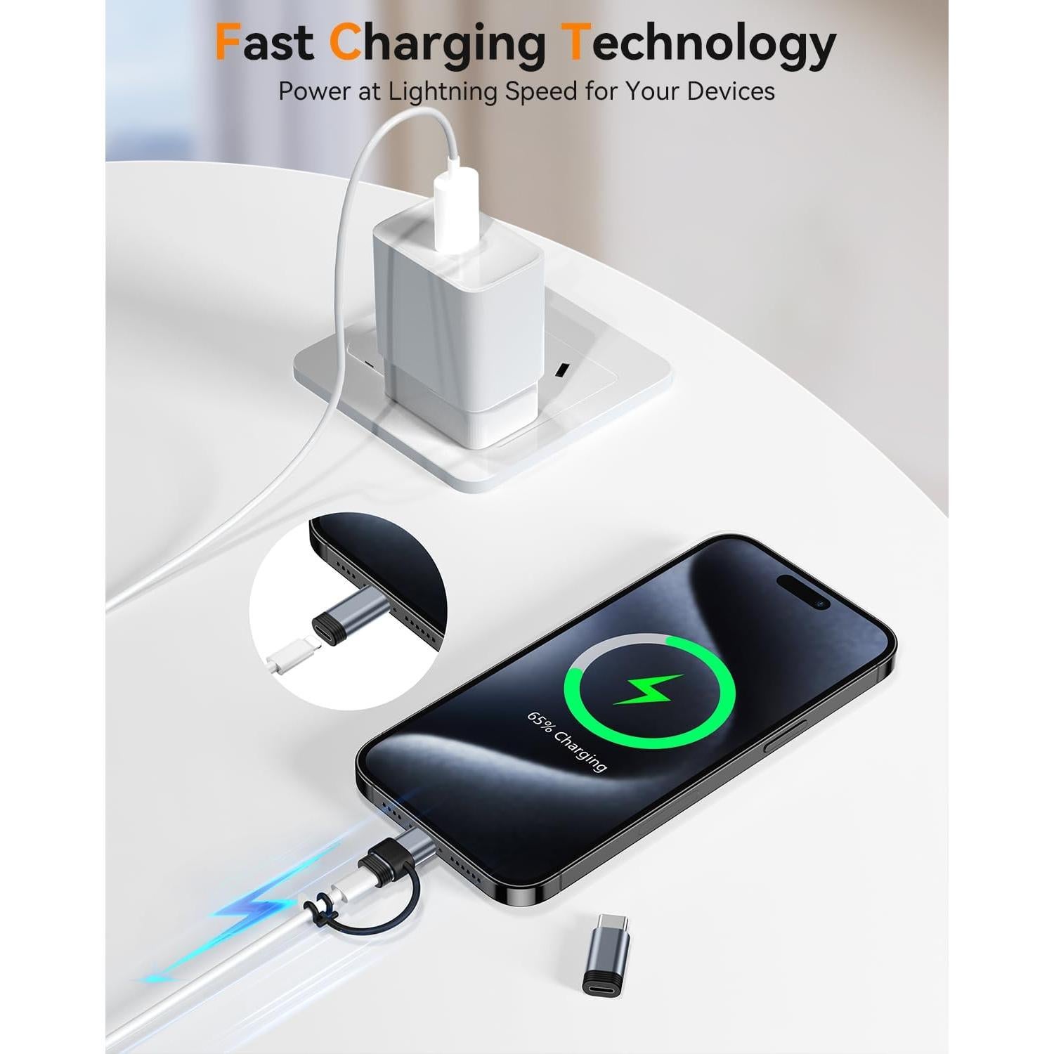 Adaptador Lightning a USB C Temdan 4 Pack para iPhone 15-17