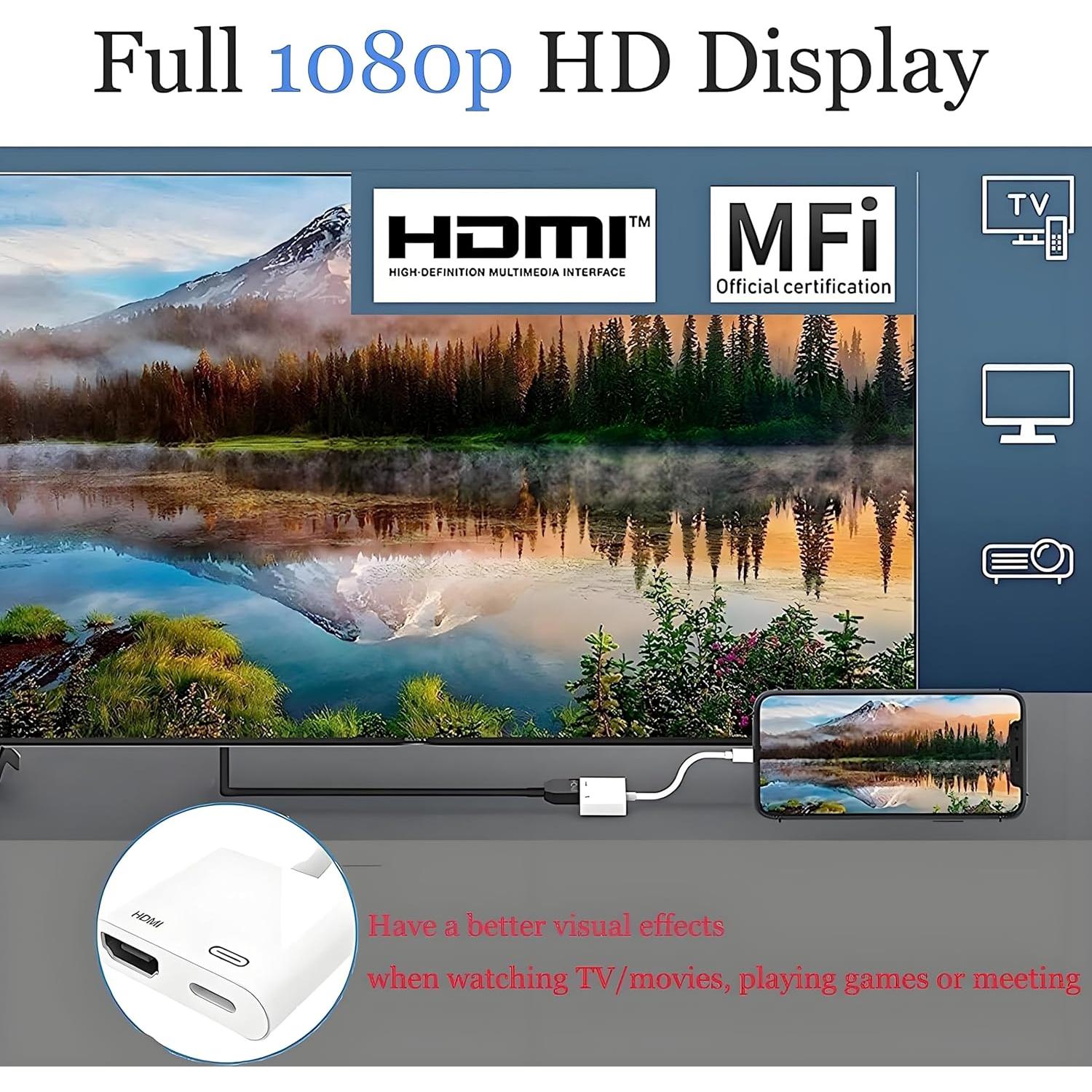 Adaptador Lightning a HDMI 1080P esbeecables para iPhone/iPad