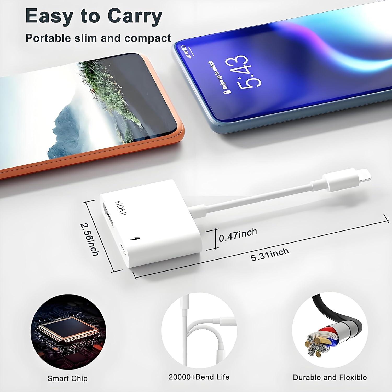 Adaptador Lightning a HDMI 1080P esbeecables para iPhone/iPad