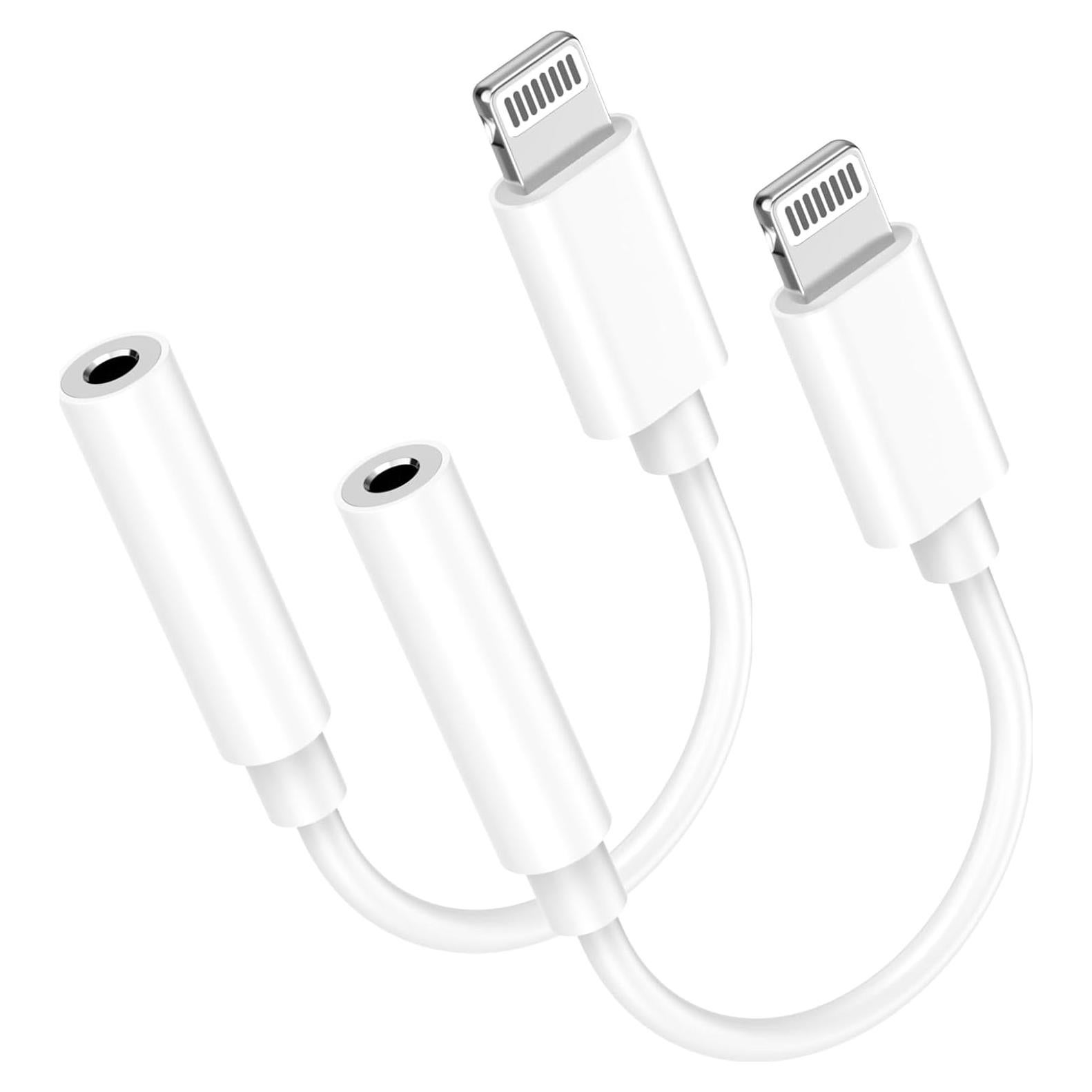 Paquete de 2 Adaptadores Lightning a 3.5 mm esbeecables