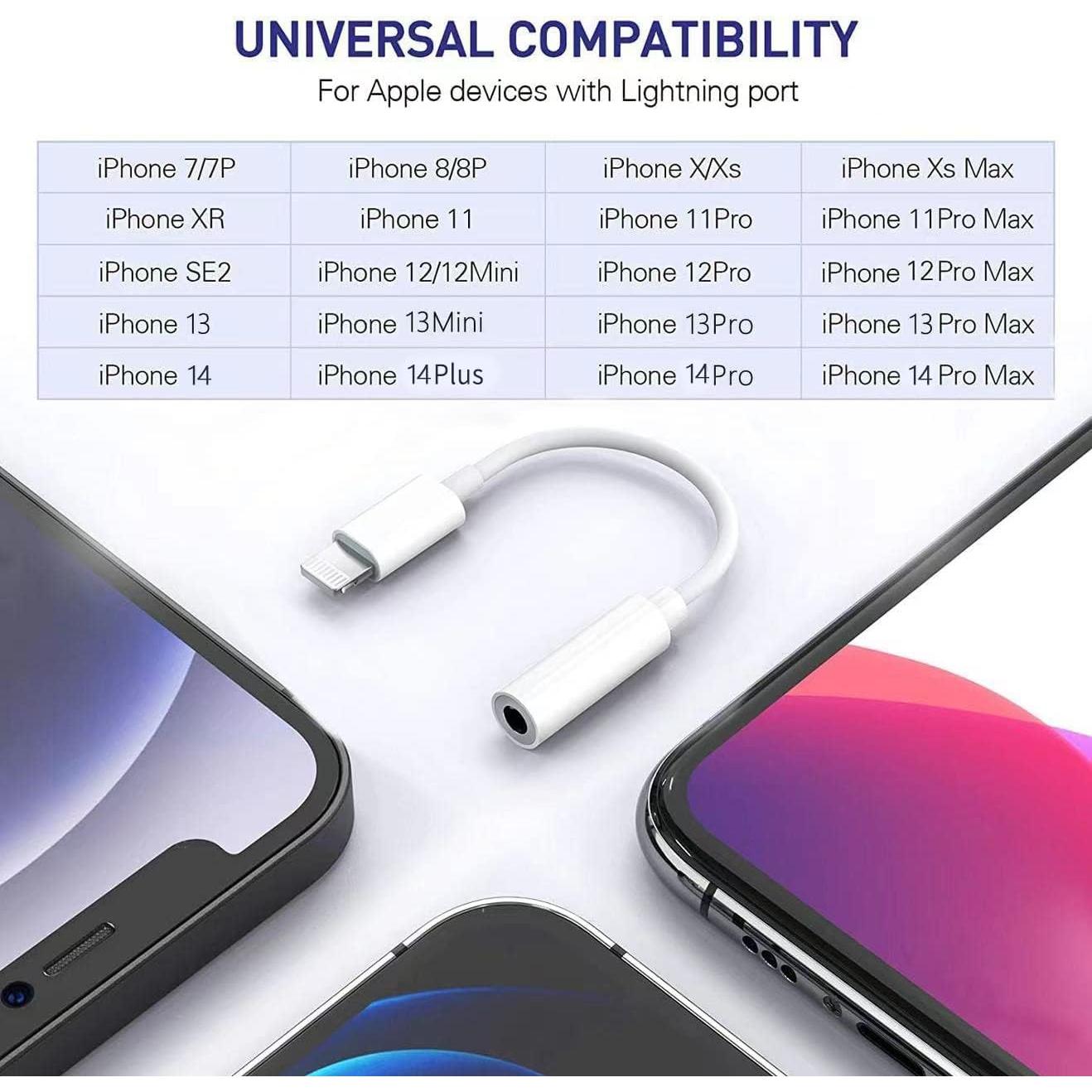 Paquete de 2 Adaptadores Lightning a 3.5 mm esbeecables