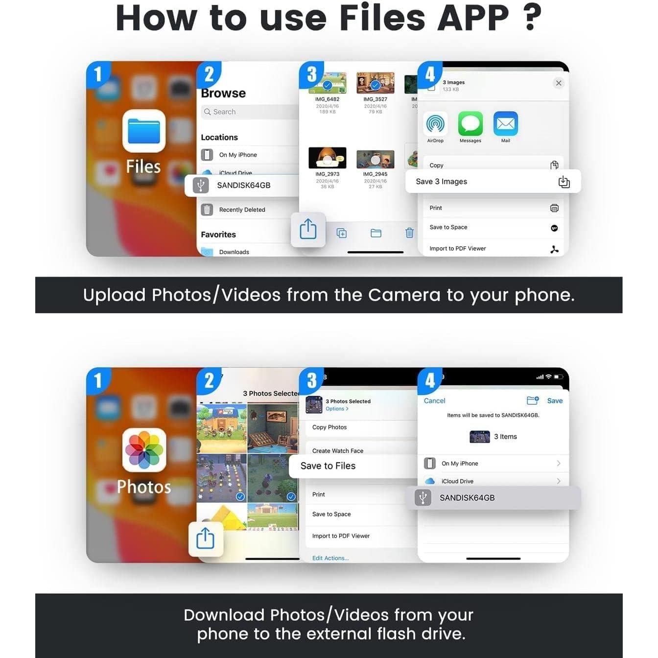 Adaptador de cámara Lightning a USB 3.0 esbeecables
