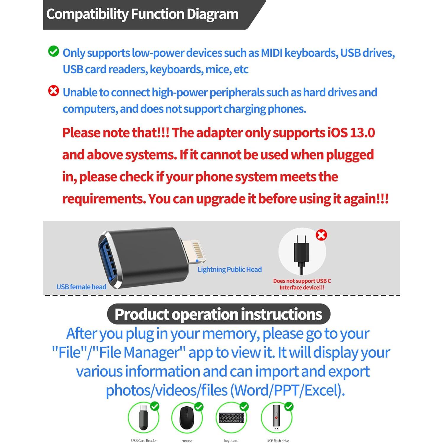Adaptador OTG Lightning a USB Hembra Zoyuzan - 3 Paquete