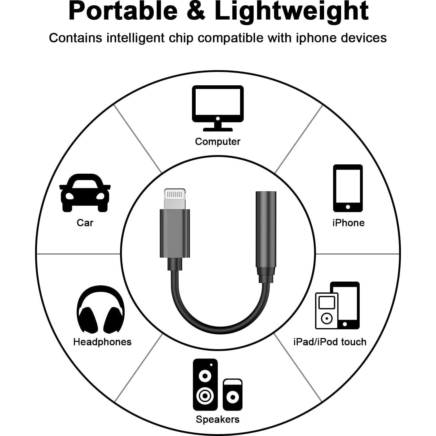 Adaptador de Jack 3.5mm Belcompany para iPhone - 2 Unidades