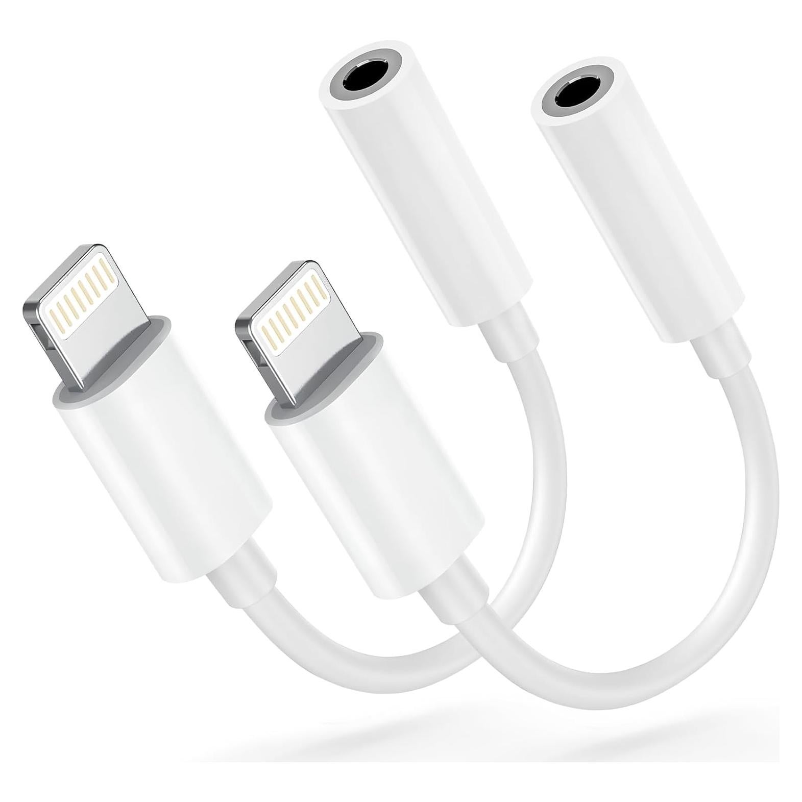 Adaptador Lightning a 3.5mm Seulliya - 2 Pack Blanco