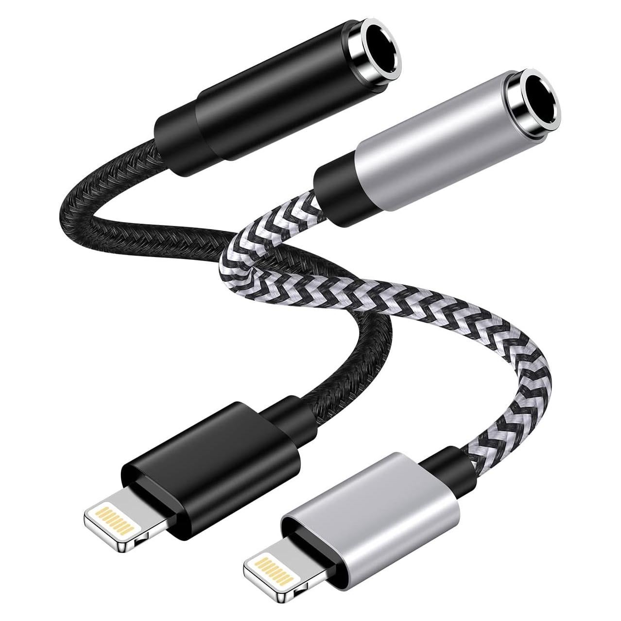 Adaptador de 3.5mm a Lightning Haoano - 2 Piezas, 18cm