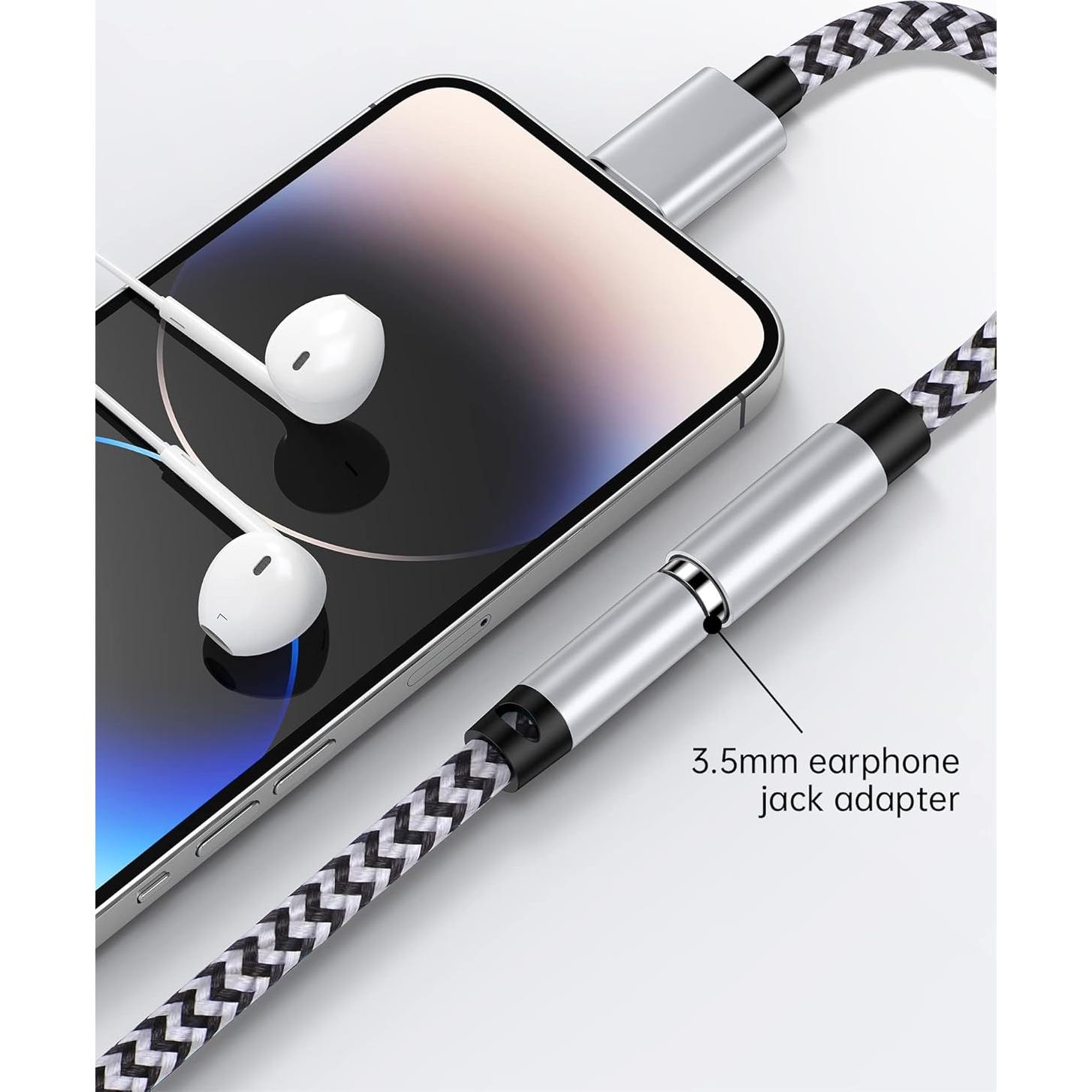 Adaptador de 3.5mm a Lightning Haoano - 2 Piezas, 18cm