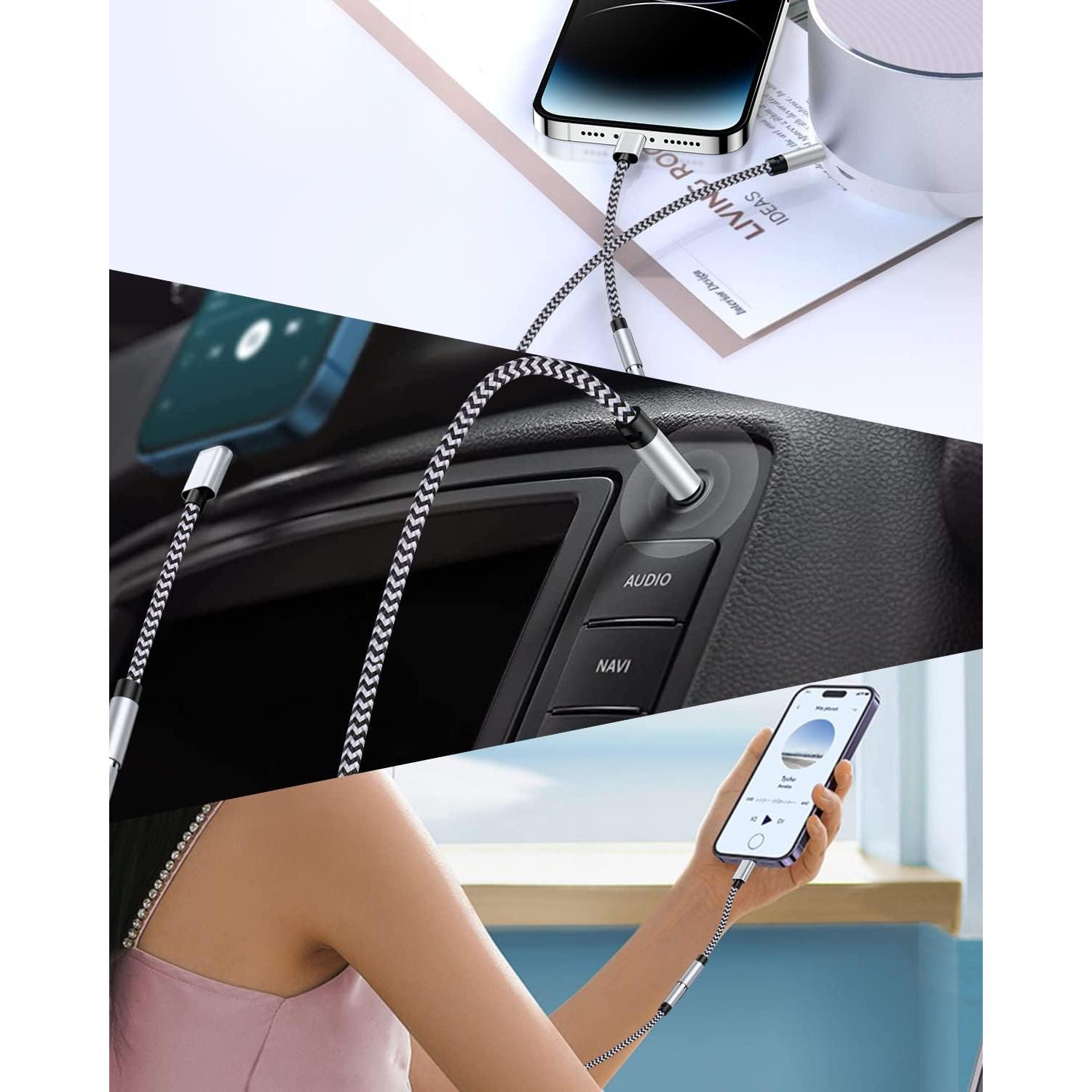 Adaptador de 3.5mm a Lightning Haoano - 2 Piezas, 18cm