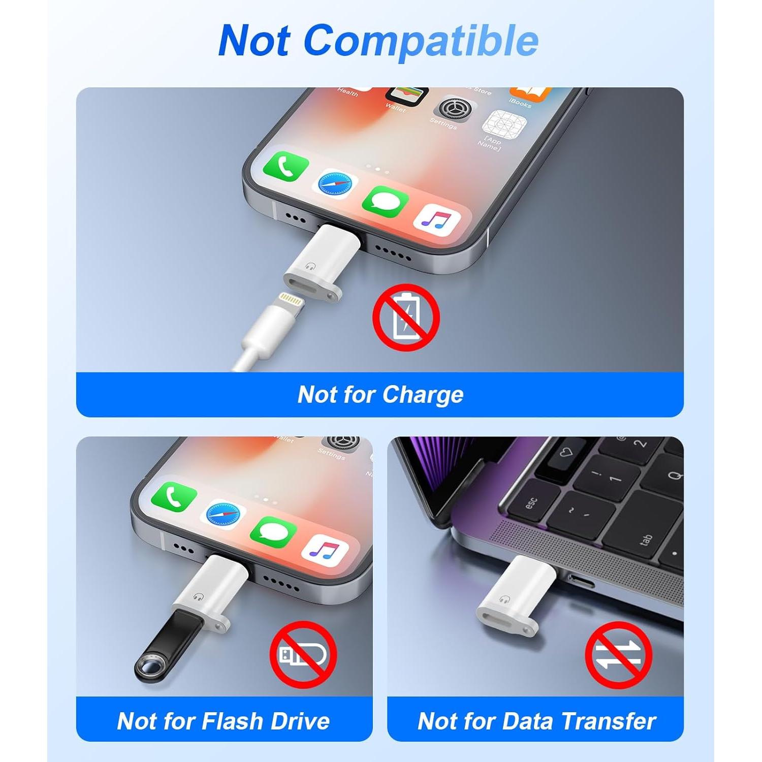 Adaptador de Audio Lightning a USB C Denlane - 2 Paquetes