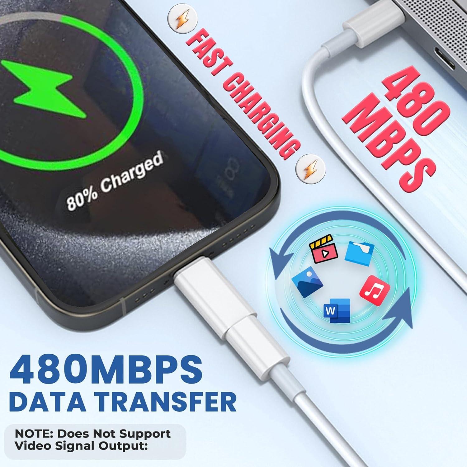 Paquete de 4 Adaptadores Lightning a USB-C 27W Puur House