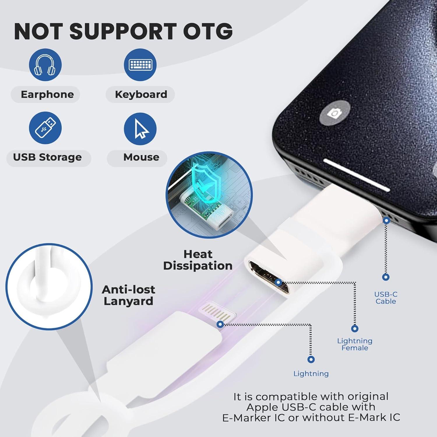 Paquete de 4 Adaptadores Lightning a USB-C 27W Puur House