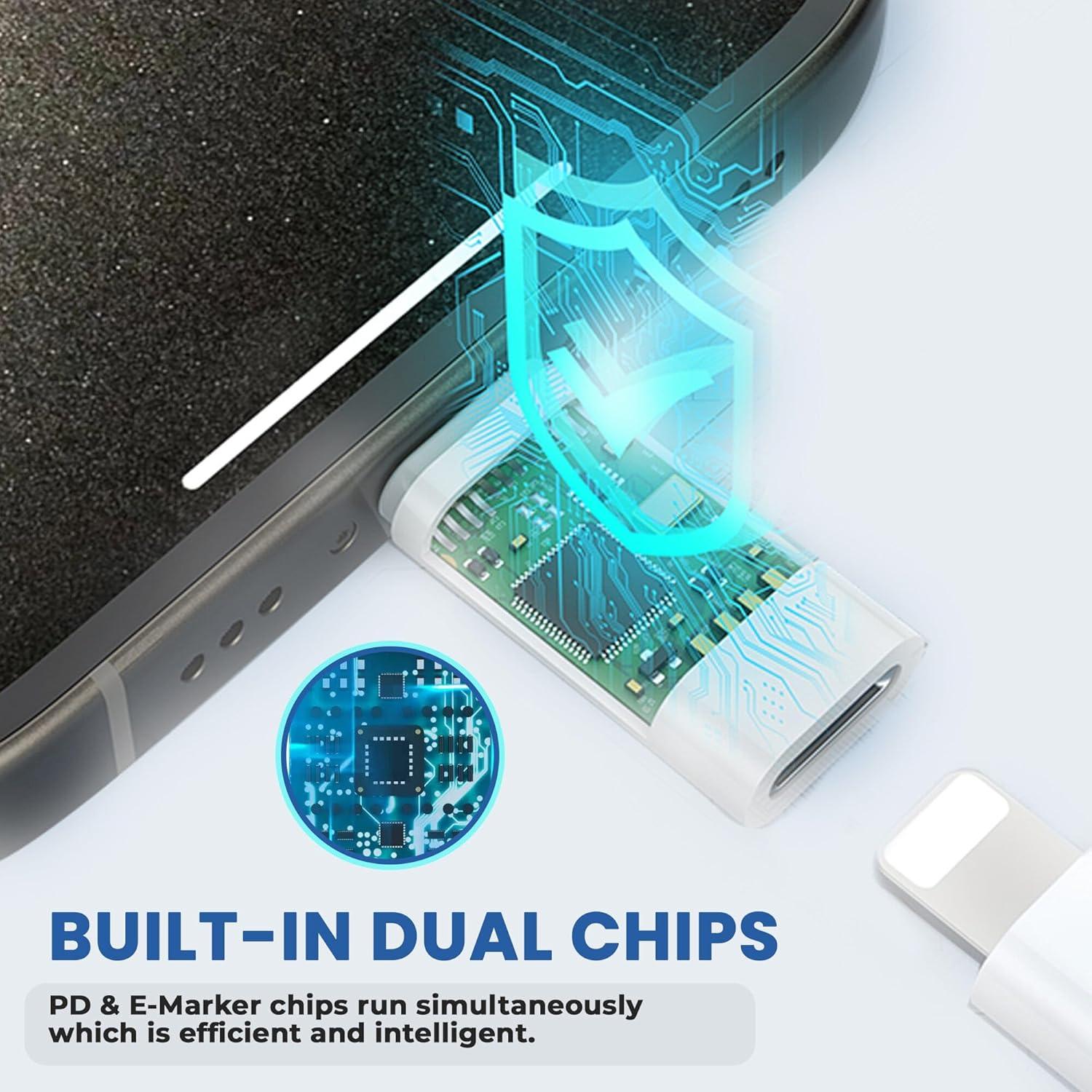 Paquete de 4 Adaptadores Lightning a USB-C 27W Puur House