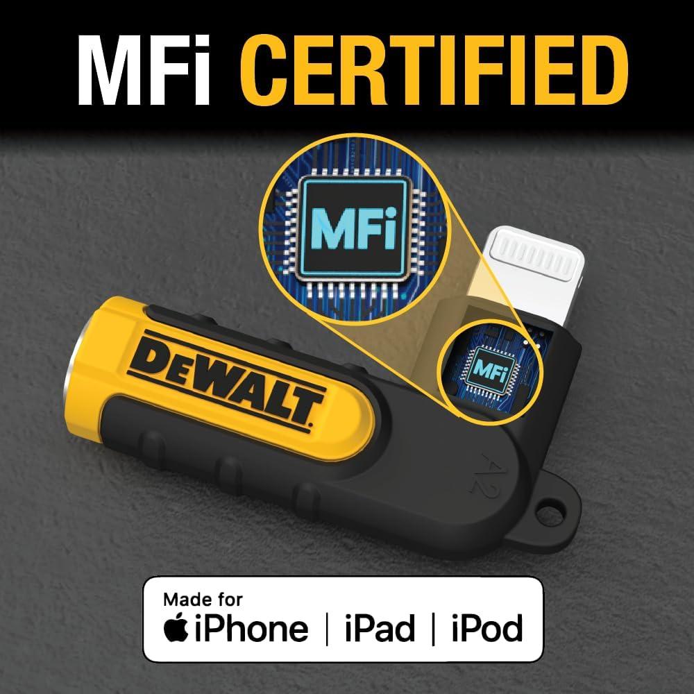 Adaptador DEWALT 3.5mm a Lightning 90° para iPhone