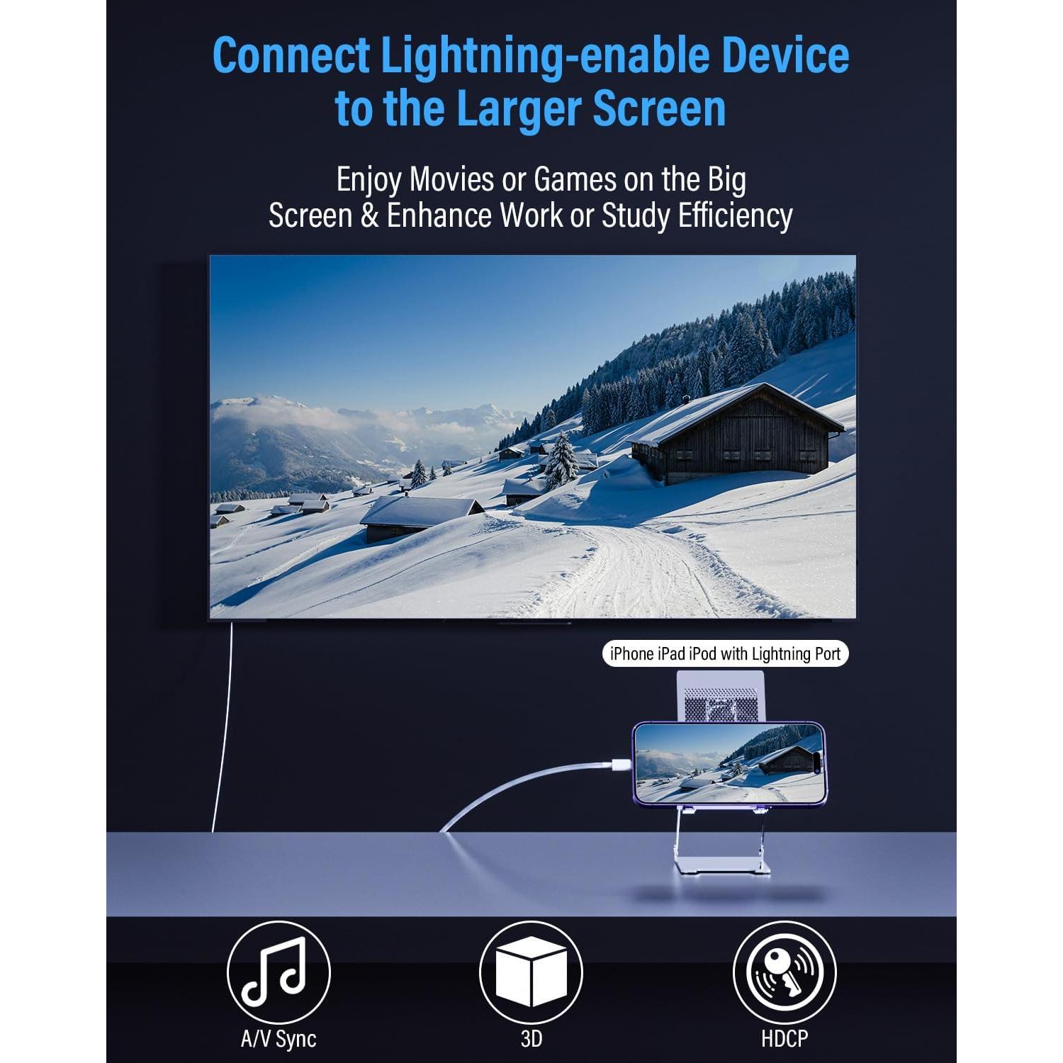 Adaptador HDMI a Lightning MFi 2m - 2K@60Hz para iPhone