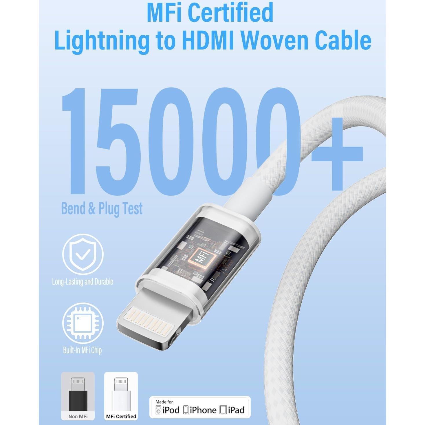 Adaptador HDMI a Lightning MFi 2m - 2K@60Hz para iPhone