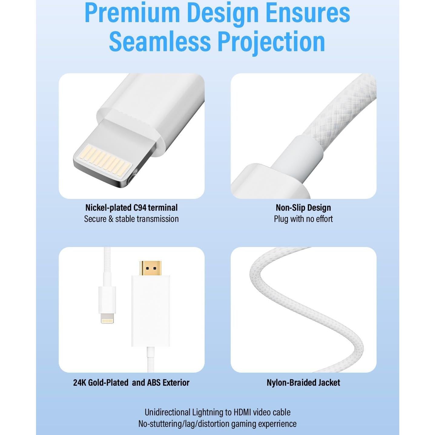 Adaptador HDMI a Lightning MFi 2m - 2K@60Hz para iPhone