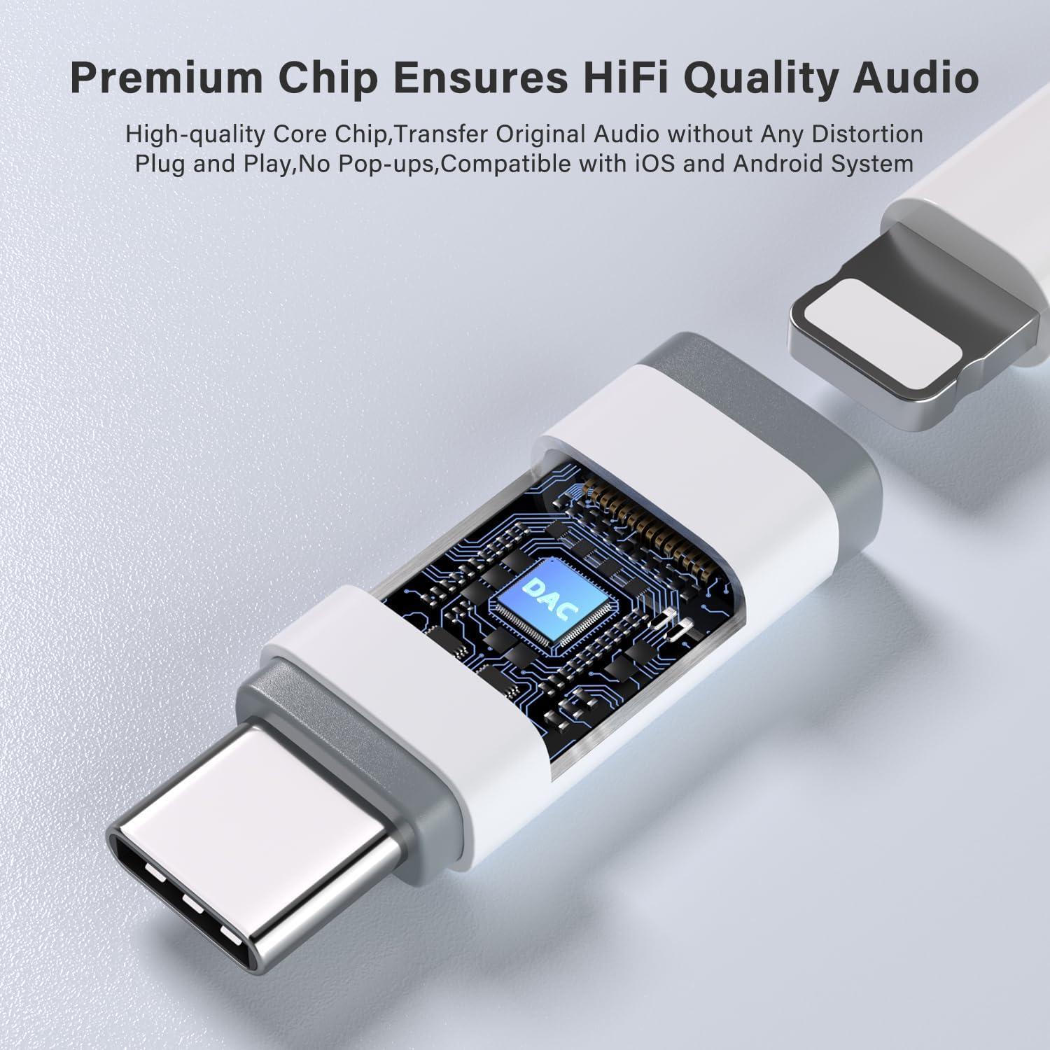 Adaptador de Audio USB-C a Lightning Mxcudu - Compatible iPhone 16/15