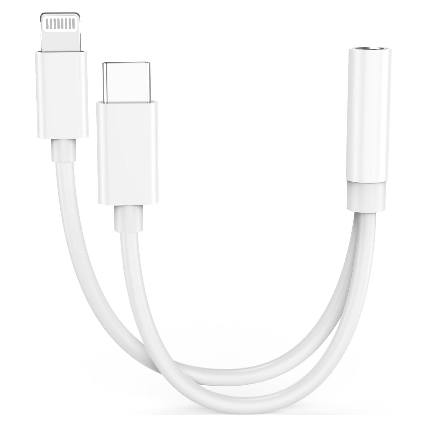 Adaptador de Auriculares Lightning/USB C a 3.5mm MFi para iPhone