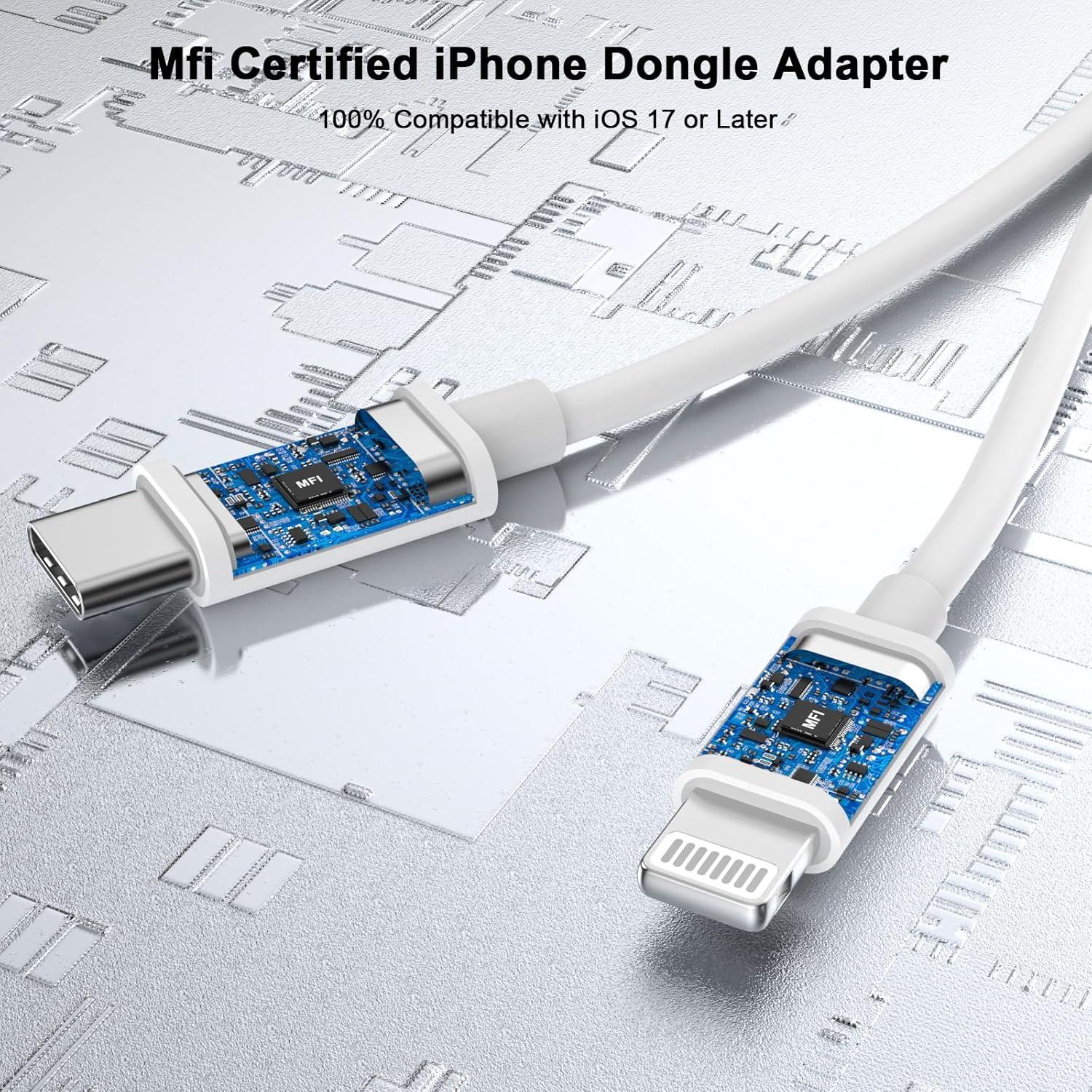 Adaptador de Auriculares Lightning/USB C a 3.5mm MFi para iPhone
