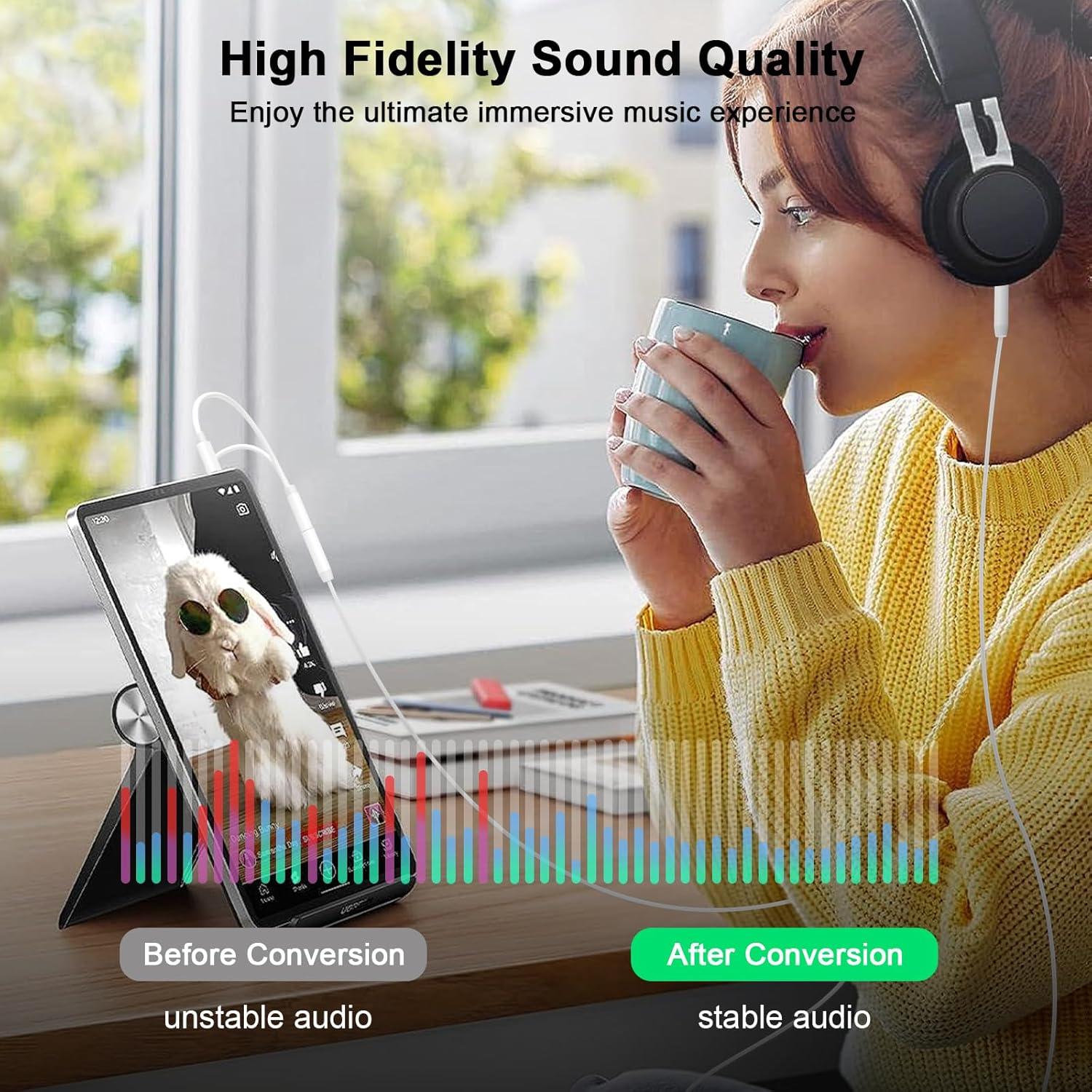 Adaptador de Auriculares Lightning/USB C a 3.5mm MFi para iPhone