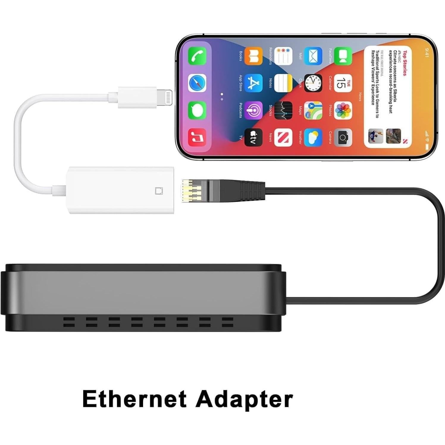 Adaptador Lightning a Ethernet esbeecables 100Mbps Plug and Play