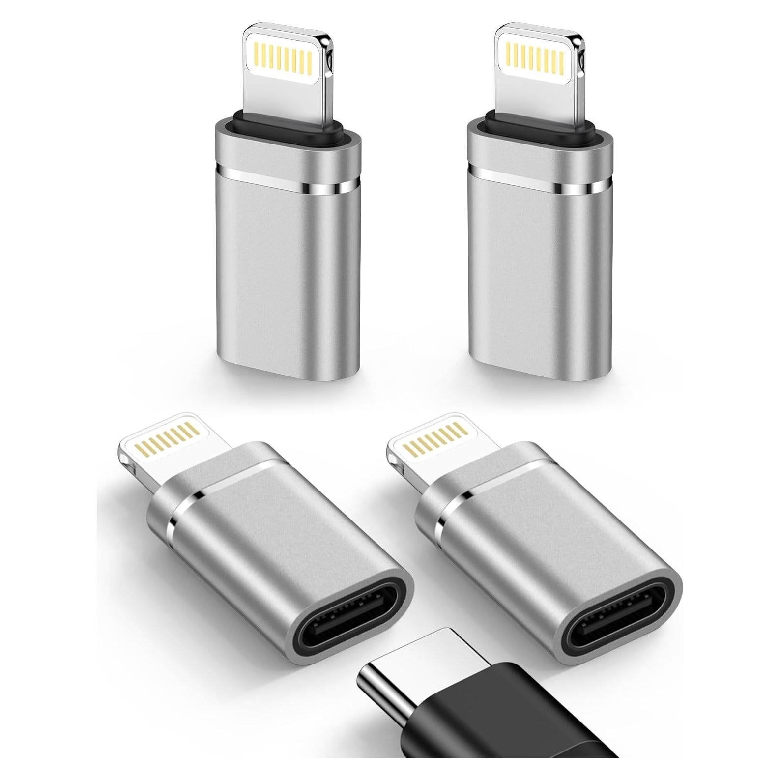 Paquete de 4 Adaptadores USB C a Lightning Apple - Carga Rápida