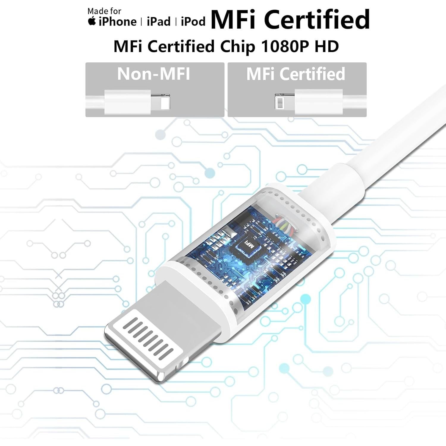 Adaptador Lightning a HDMI 1080P MFi esbeecables para iPhone/iPad