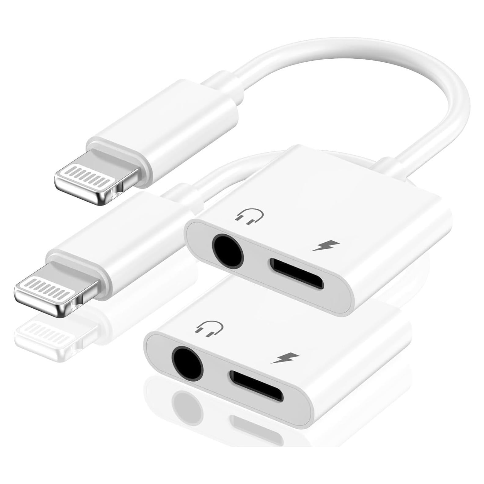Adaptador 2 en 1 Lightning a 3.5 mm Kassdin para iPhone