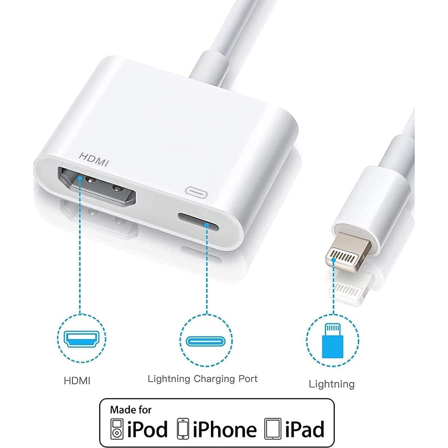 Adaptador Lightning a HDMI DESOFICON 1080P para iPhone iPad