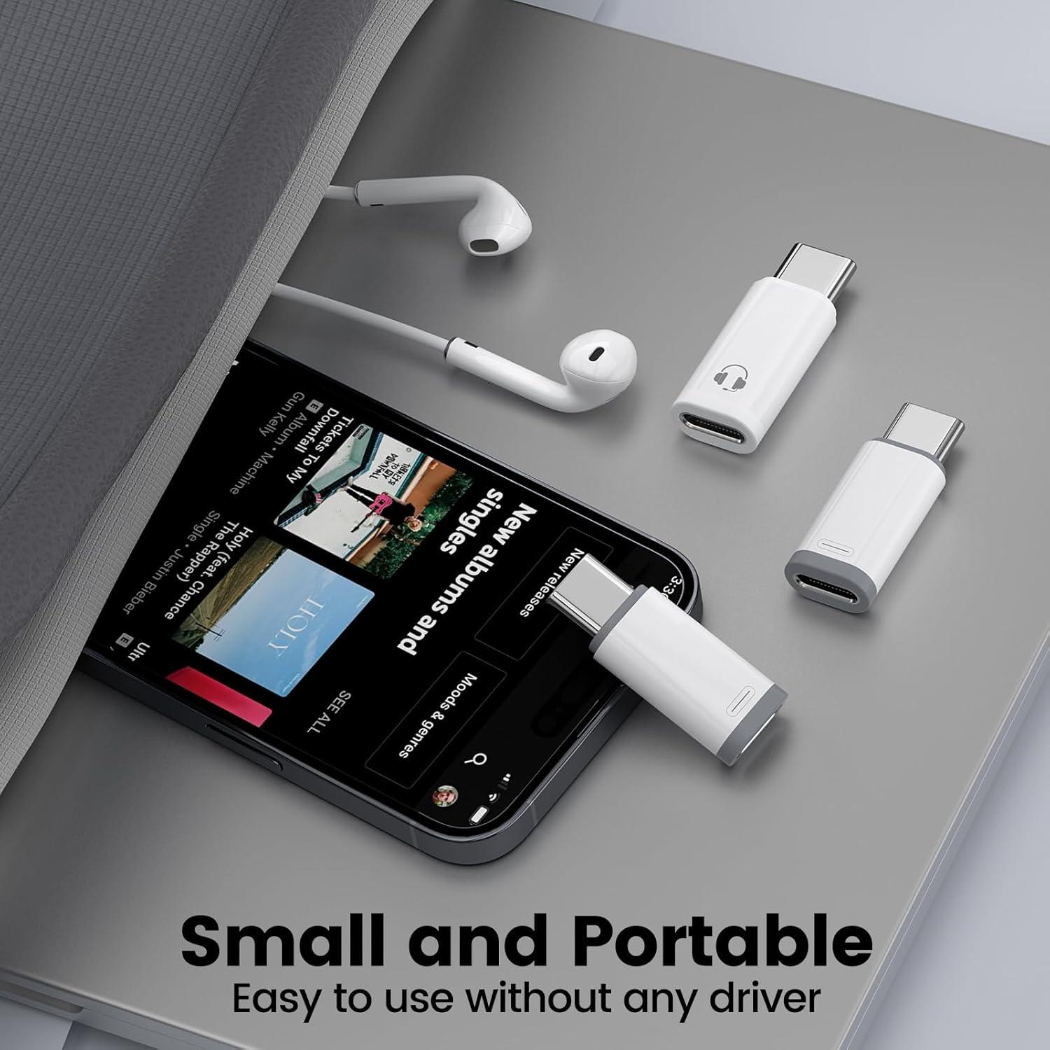 Adaptador de Audio USB-C a Lightning Vcddom 3 Pack - Carga Rápida y Sincronización