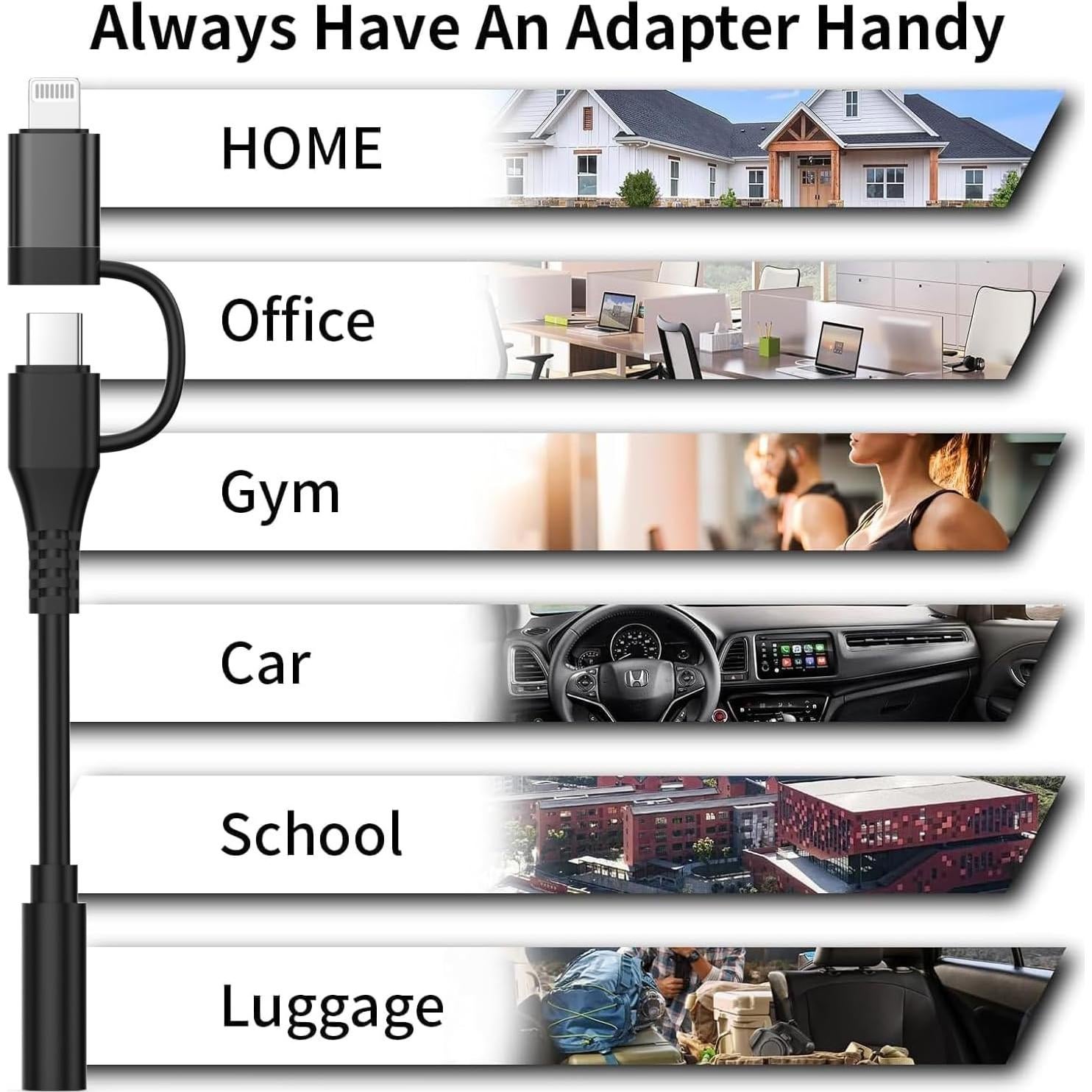 Adaptador de Auriculares 3.5mm a Lightning CREHAO - USB-C